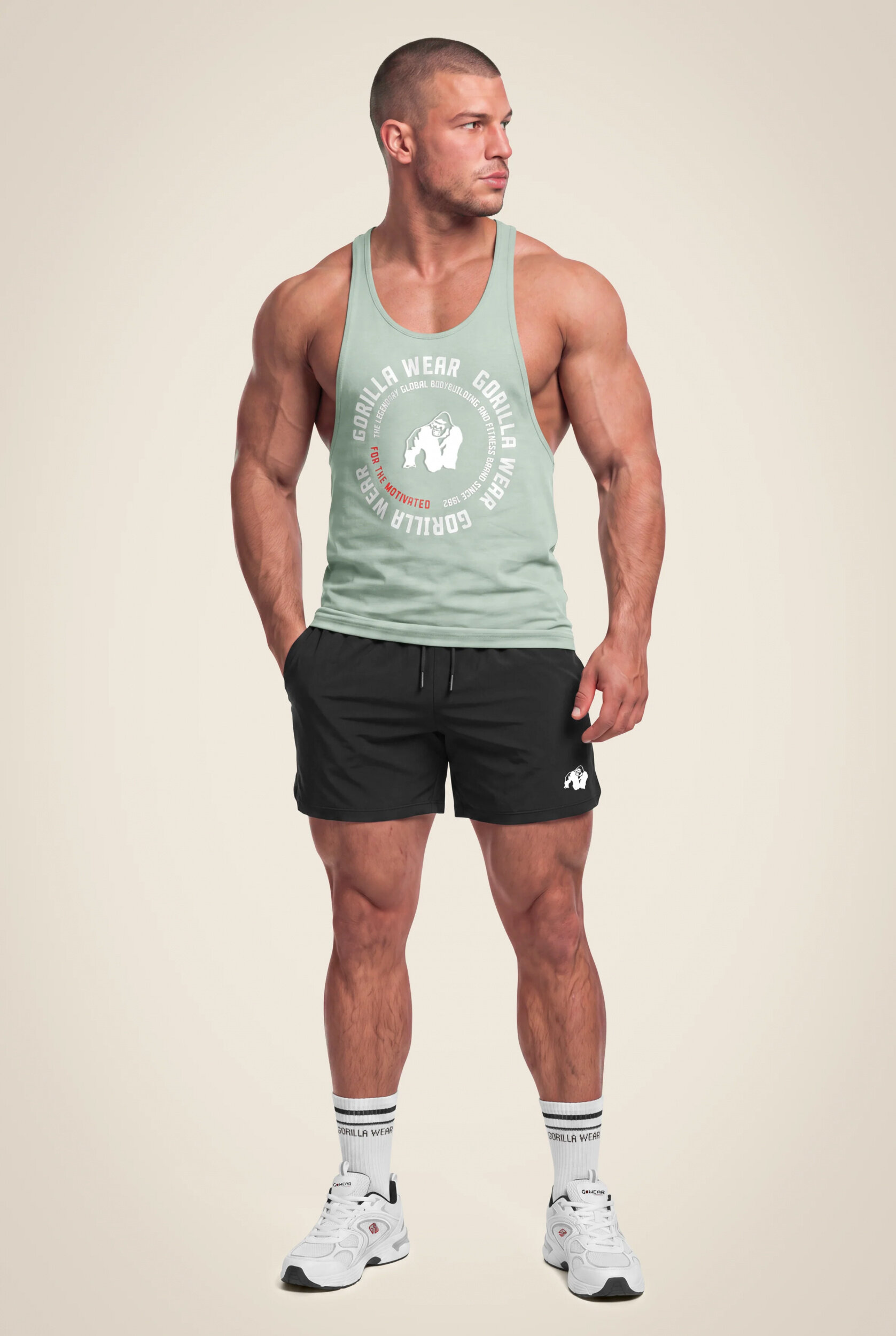 Débardeur stringer Melrose Gorilla Wear homme - Vert - photo officielle 3