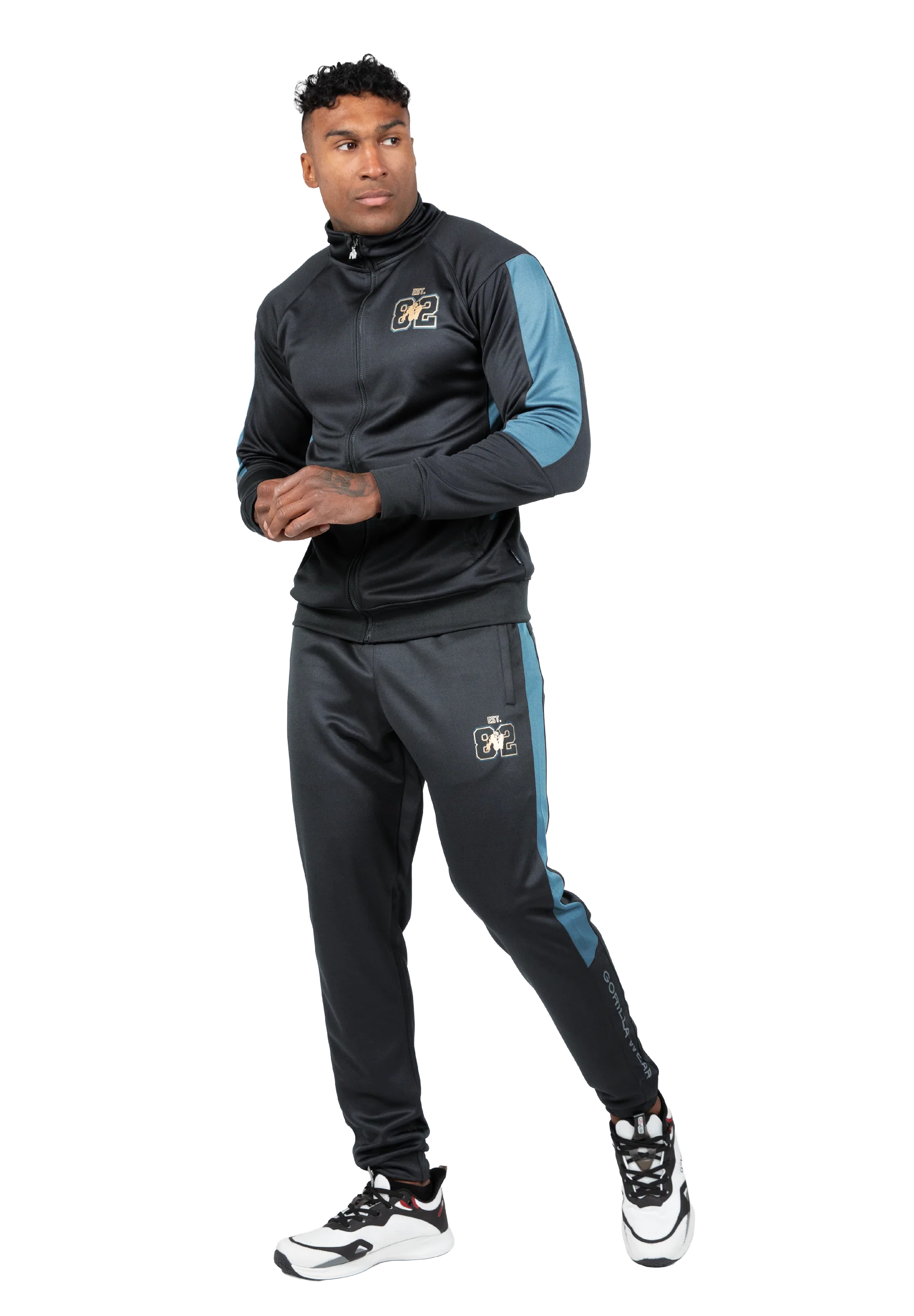 Pantalon de training Devon Gorilla Wear homme - Gris/Bleu - photo officielle 3