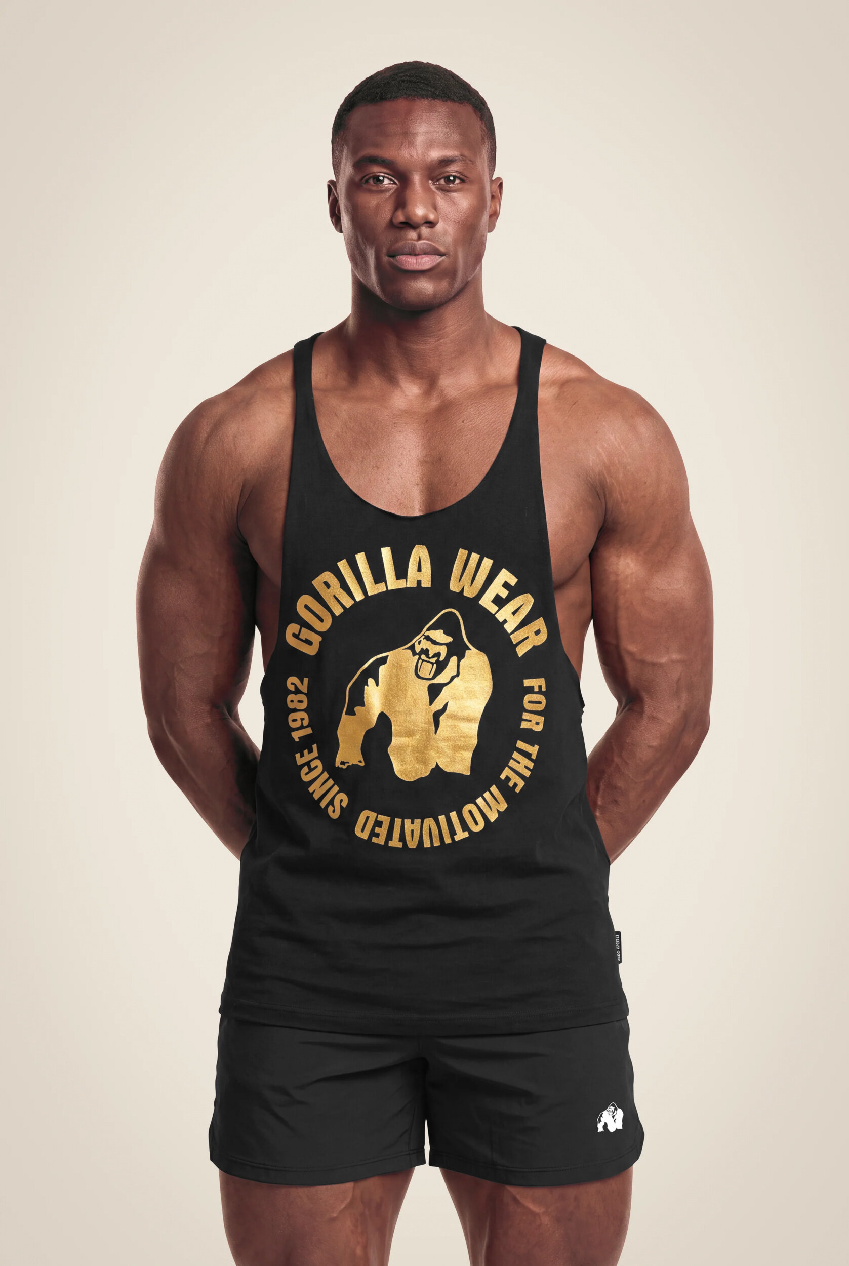 Stringer Melrose Gorilla Wear homme - Noir/Or - visuel officiel 1