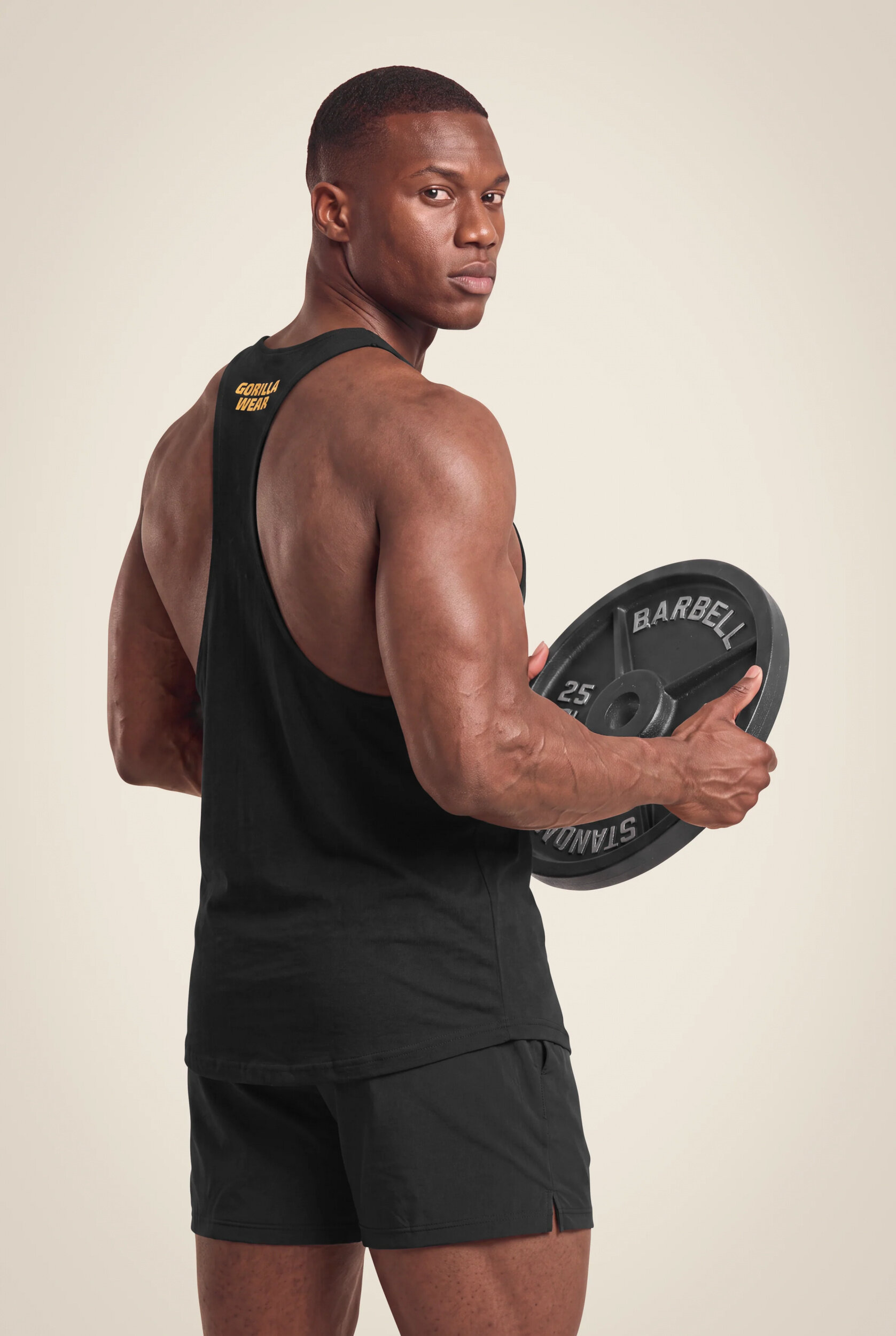 Stringer Melrose Gorilla Wear homme - Noir/Or - visuel officiel 2