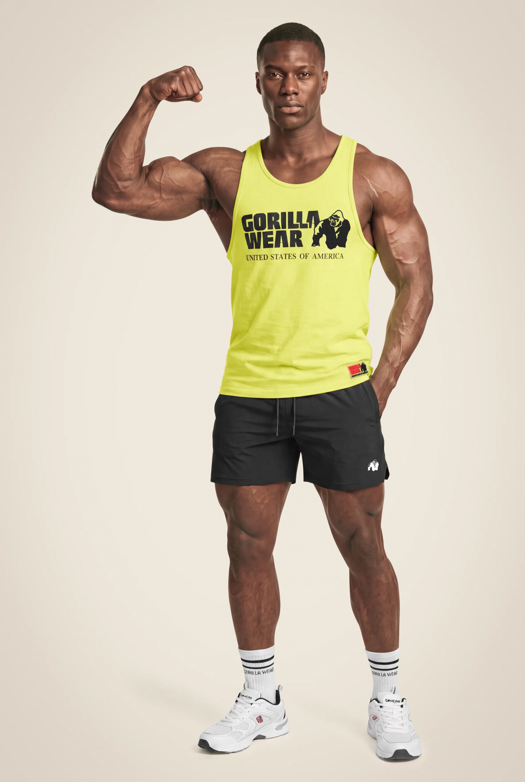 Débardeur Classic Gorilla Wear homme - Vert citron - visuel officiel 3