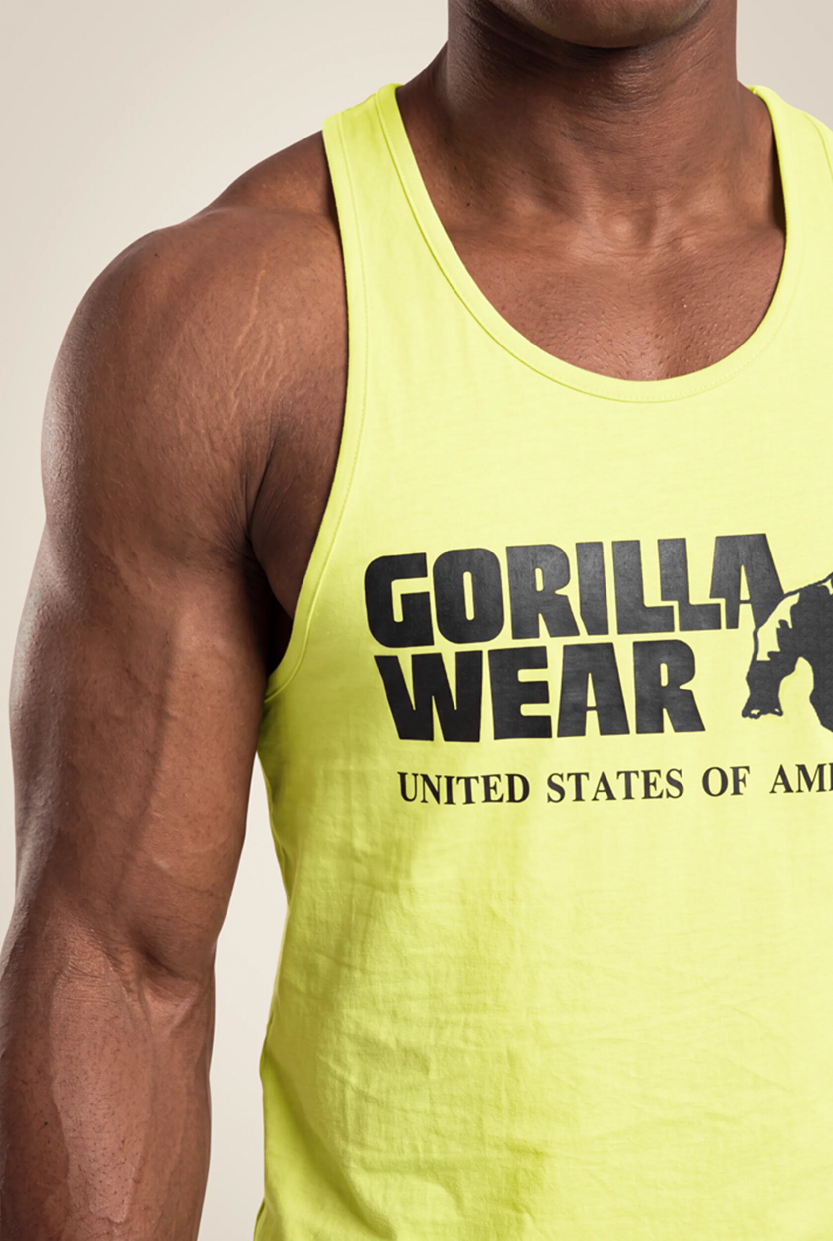 Débardeur Classic Gorilla Wear homme - Vert citron - visuel officiel 4