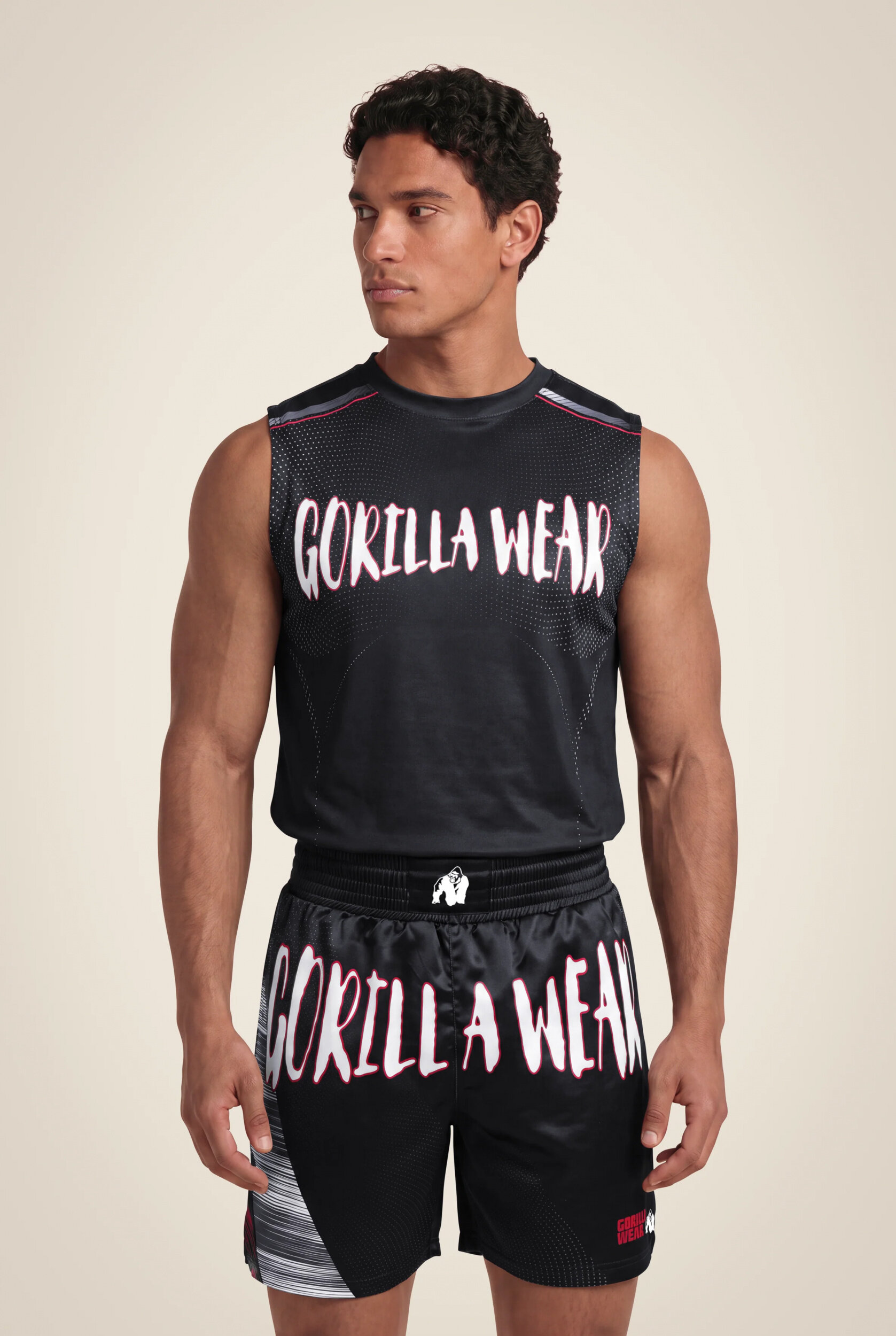 Débardeur Clayton Gorilla Wear homme - Noir/Rouge