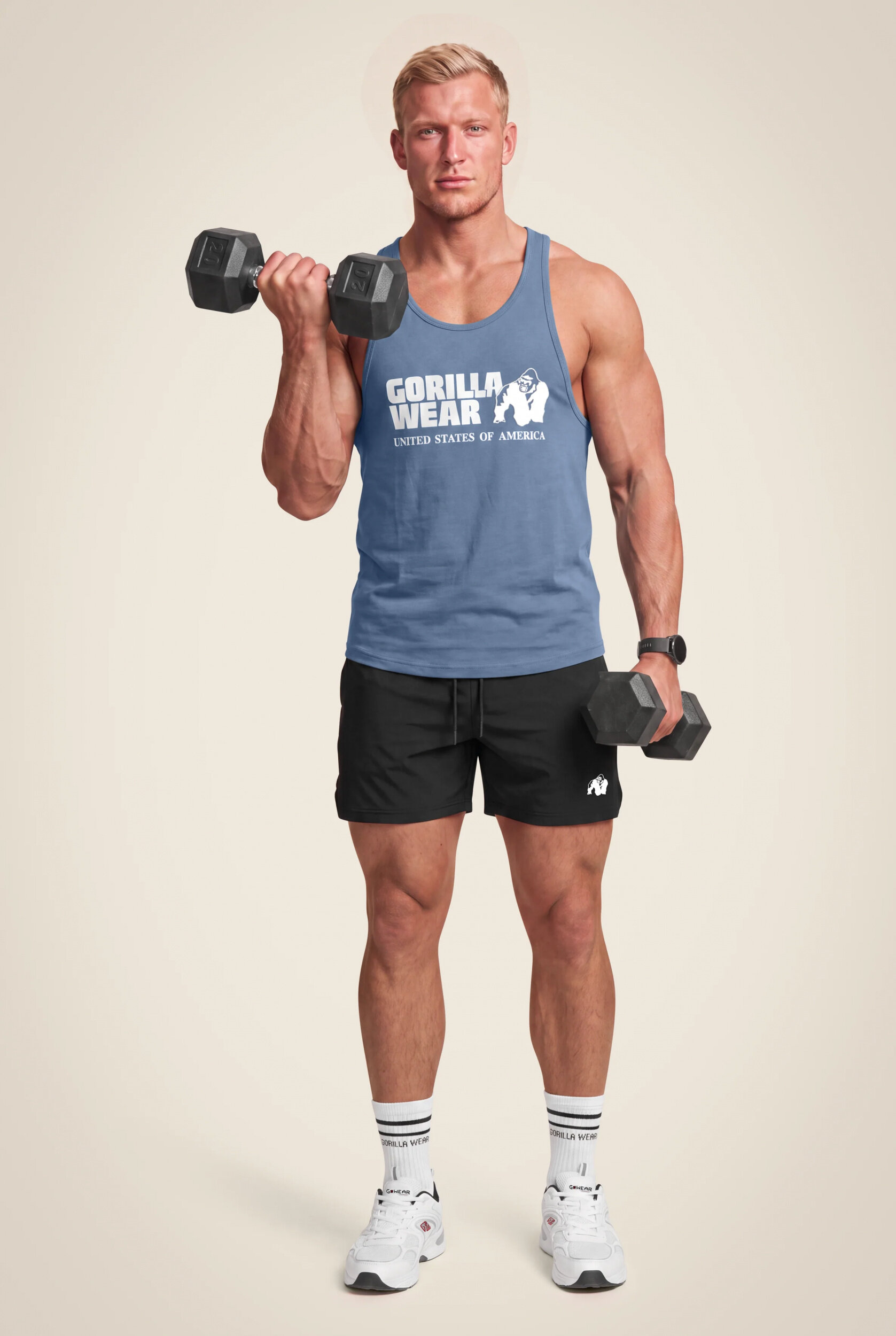 Débardeur Classic Gorilla Wear homme - Bleu Coronet 3