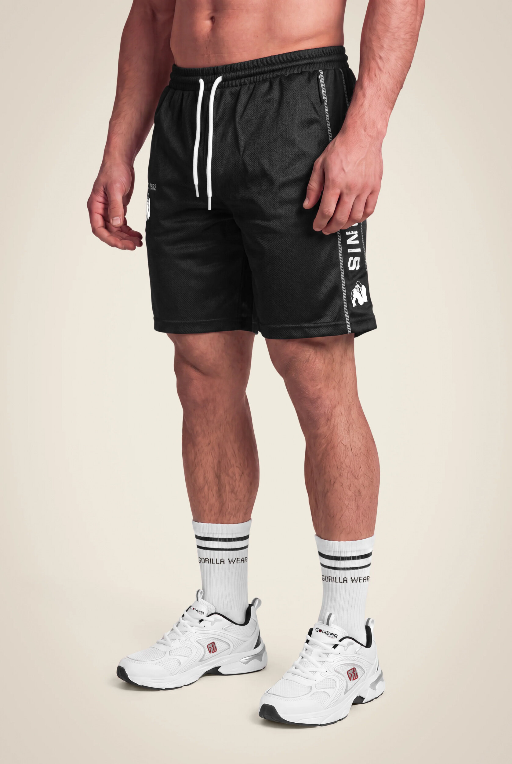 Short Functional Mesh Gorilla Wear homme - Noir/Blanc