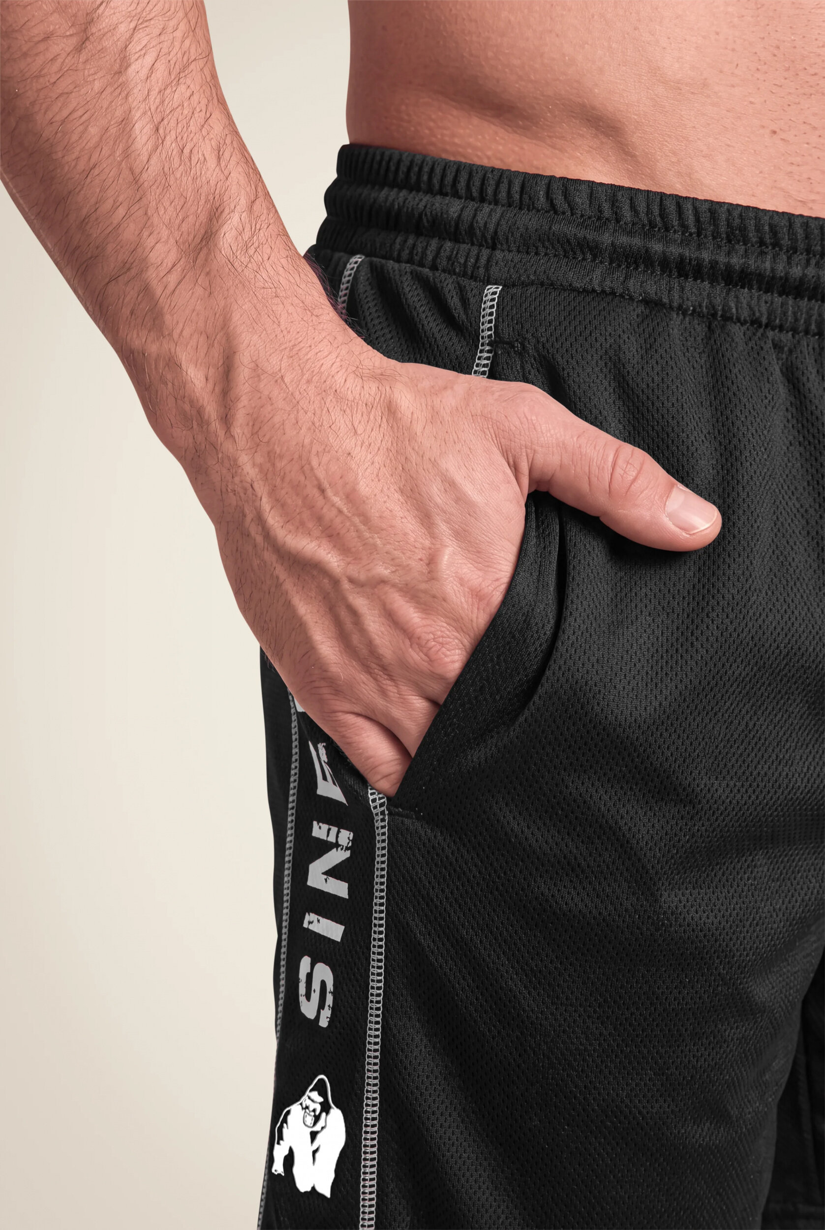 Short Functional Mesh Gorilla Wear homme - Noir/Blanc 4