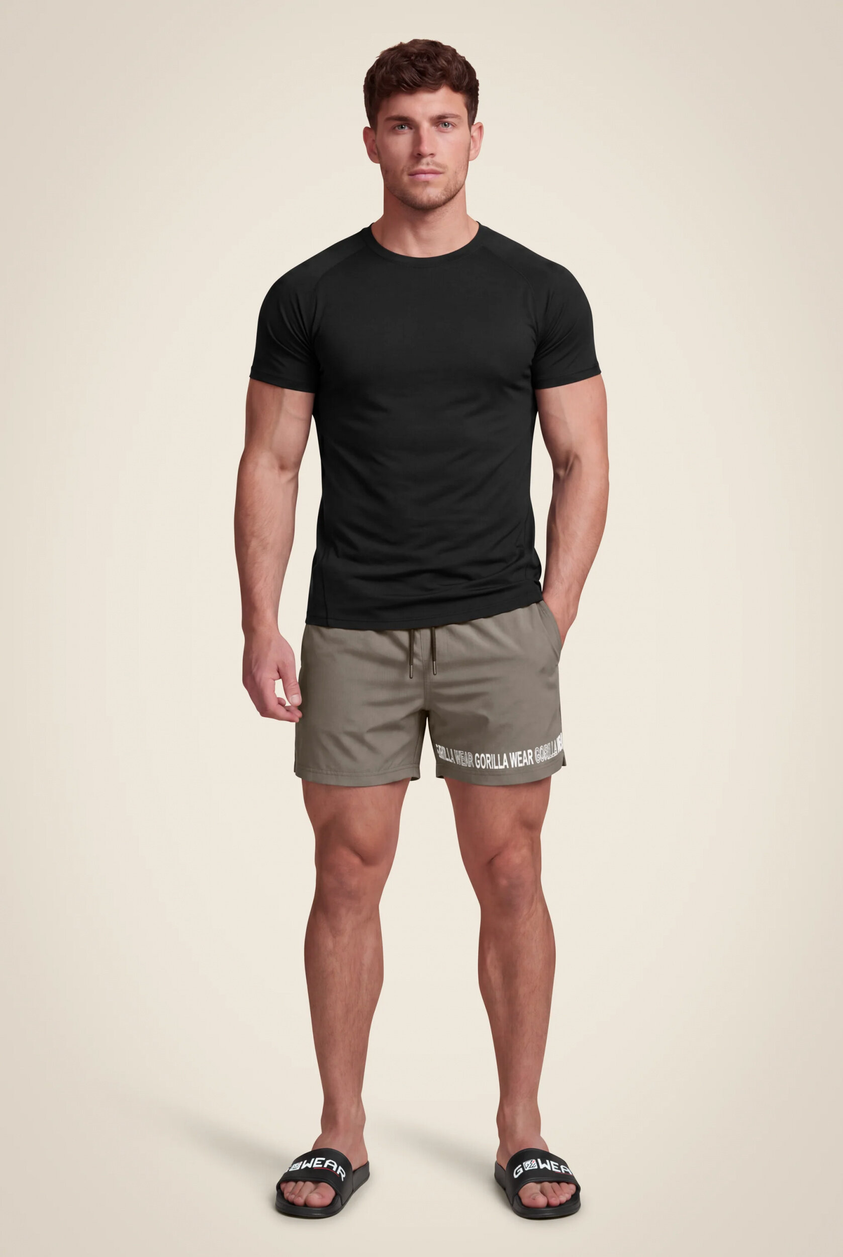 Short de bain Otis Gorilla Wear homme - Vert kaki 3