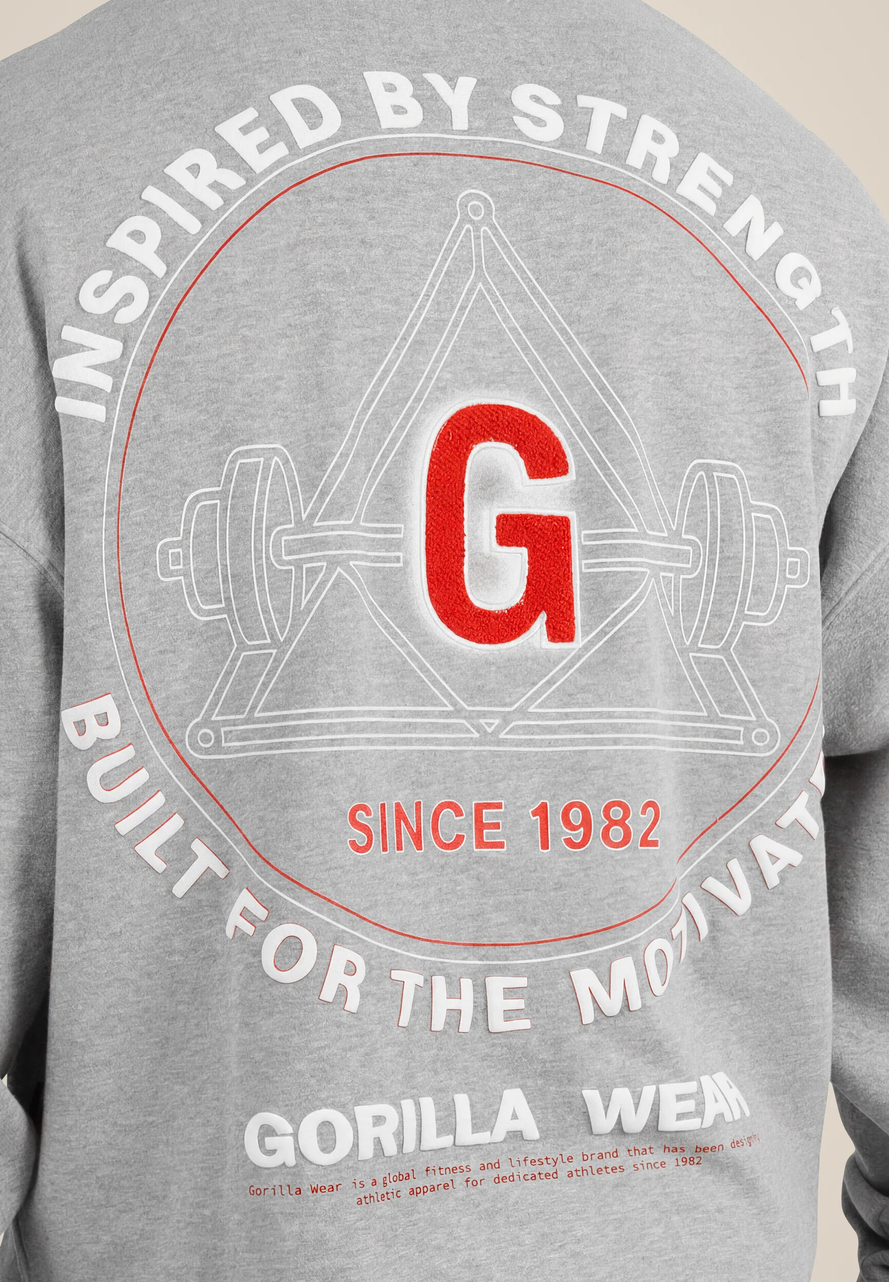 Sweat oversize Leeds Gorilla Wear homme - Gris clair chiné, vue 4