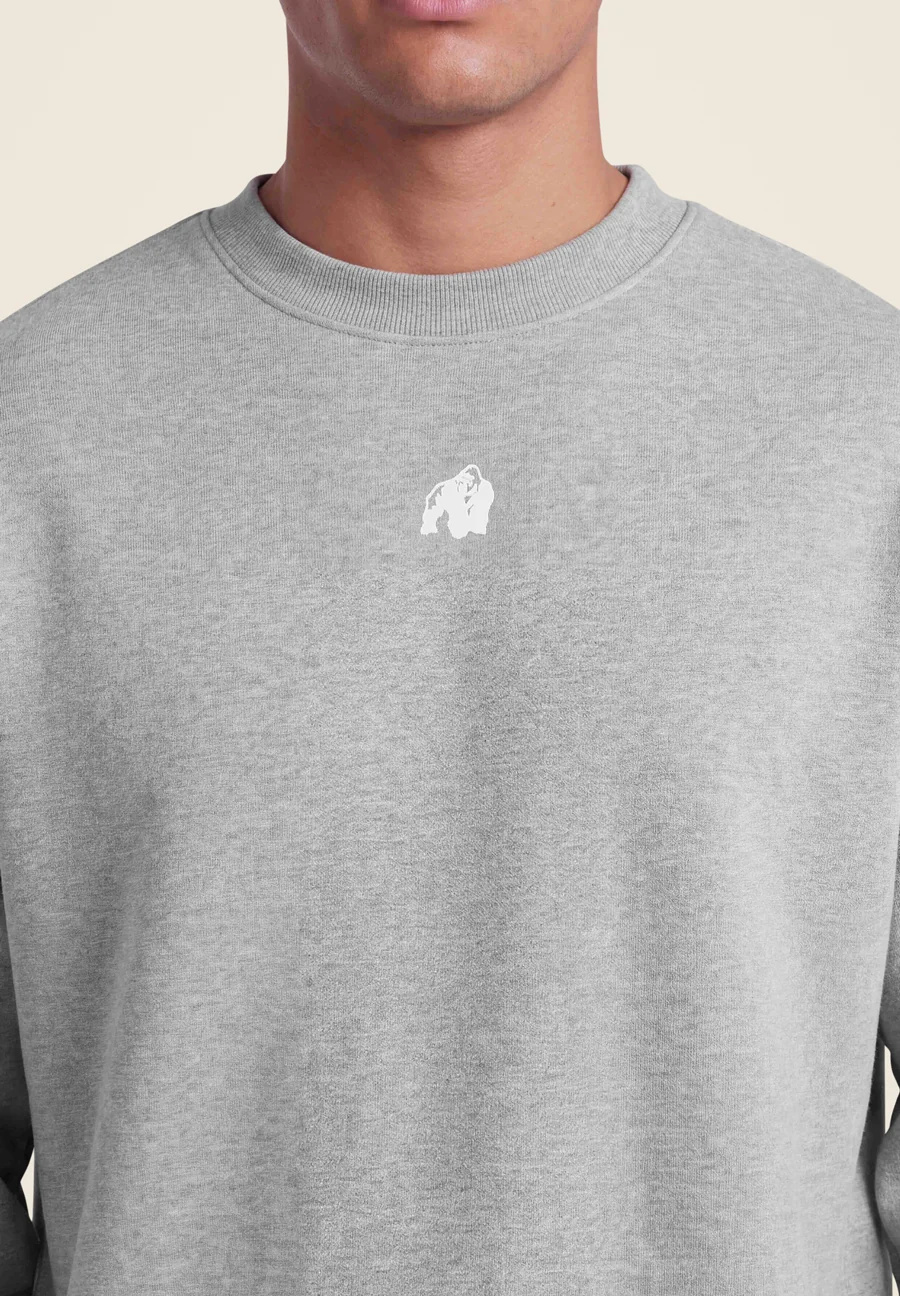 Sweat oversize Leeds Gorilla Wear homme - Gris clair chiné, vue 5