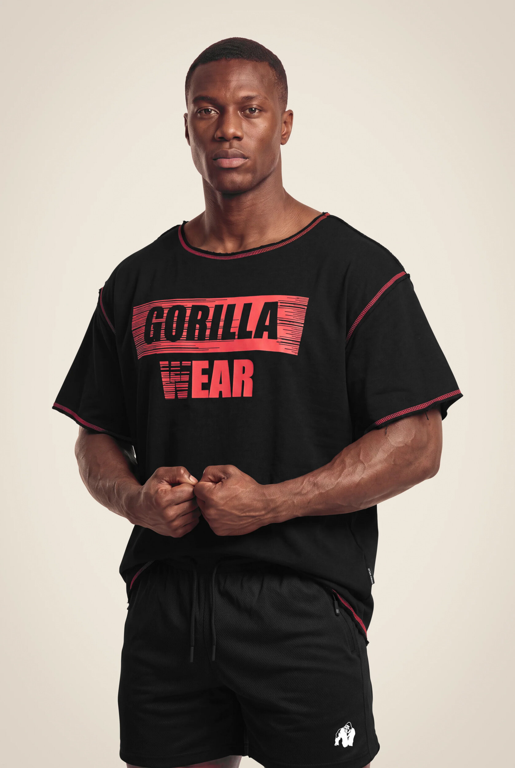 Haut de musculation Wallace Gorilla Wear homme - Noir/Rouge