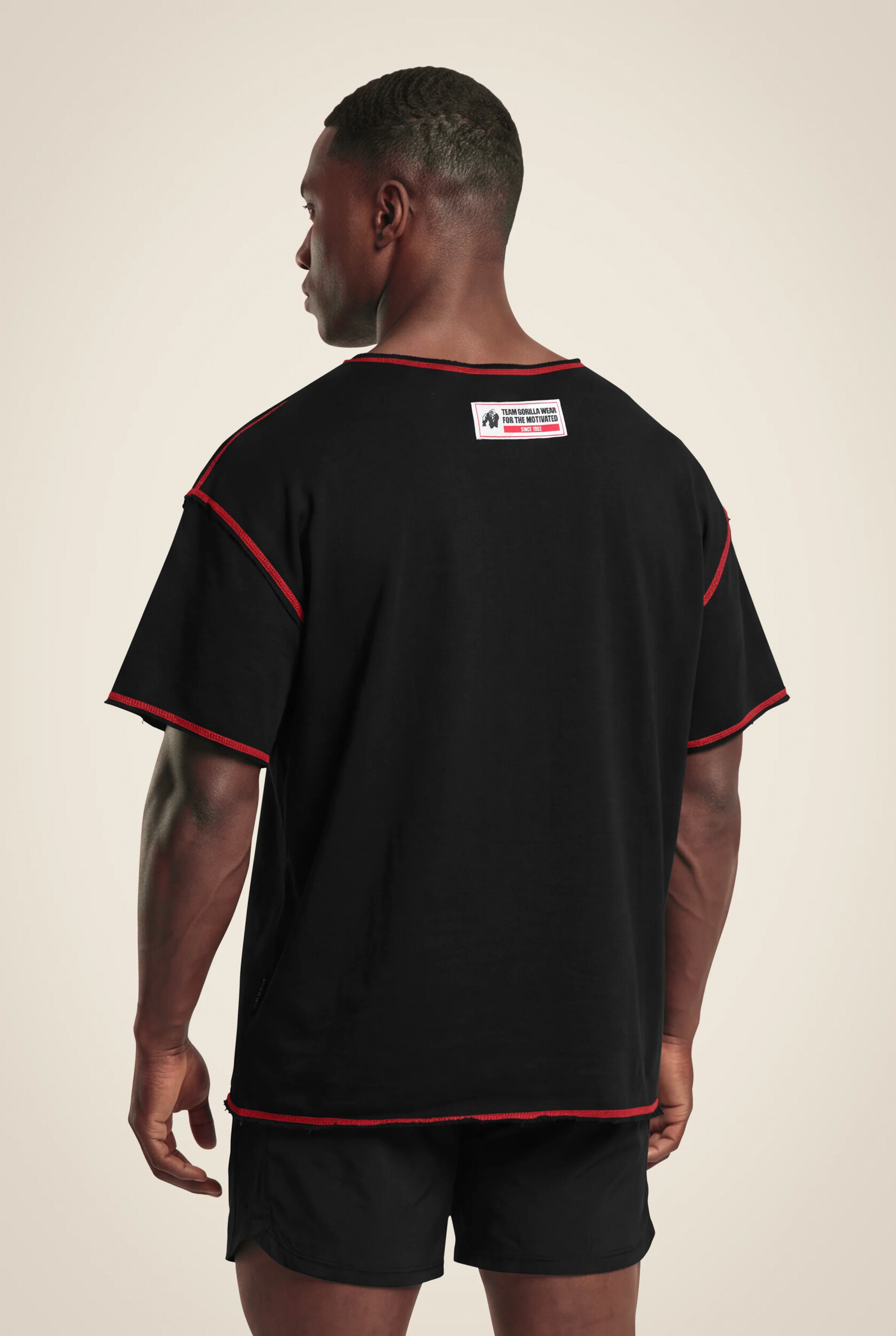 Haut de musculation Wallace Gorilla Wear homme - Noir/Rouge 2
