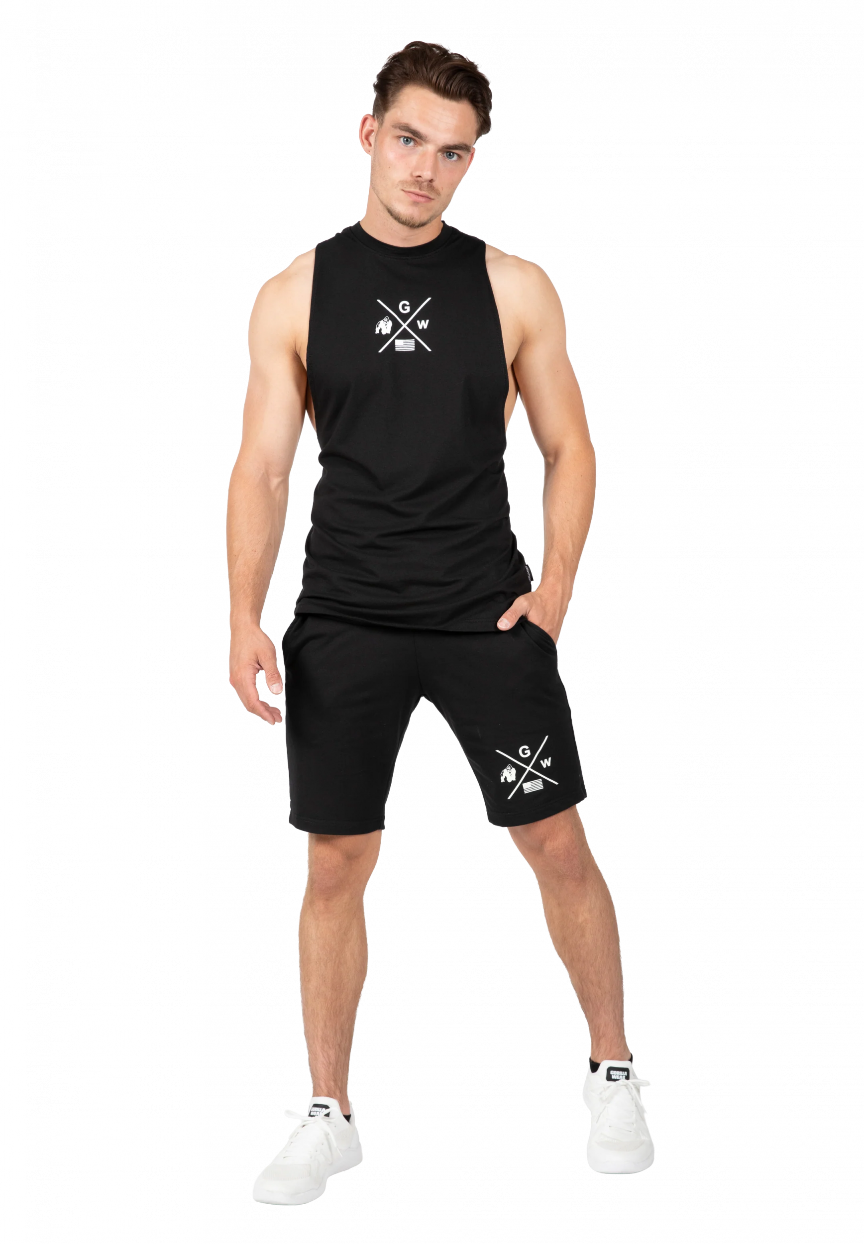 Short Cisco Gorilla Wear homme - Noir/Blanc 3