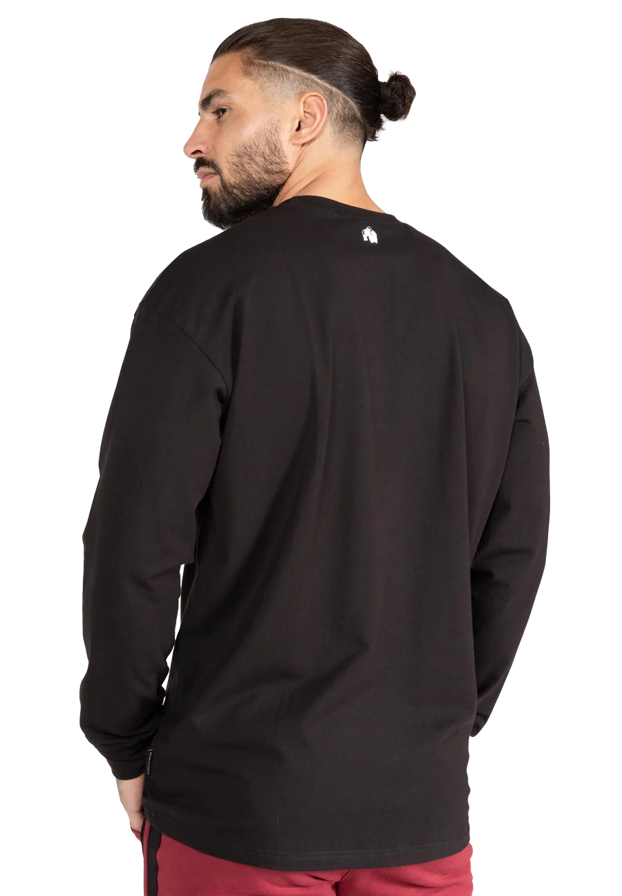 T-shirt manches longues oversize Boise Gorilla Wear homme - Noir, photographie 2