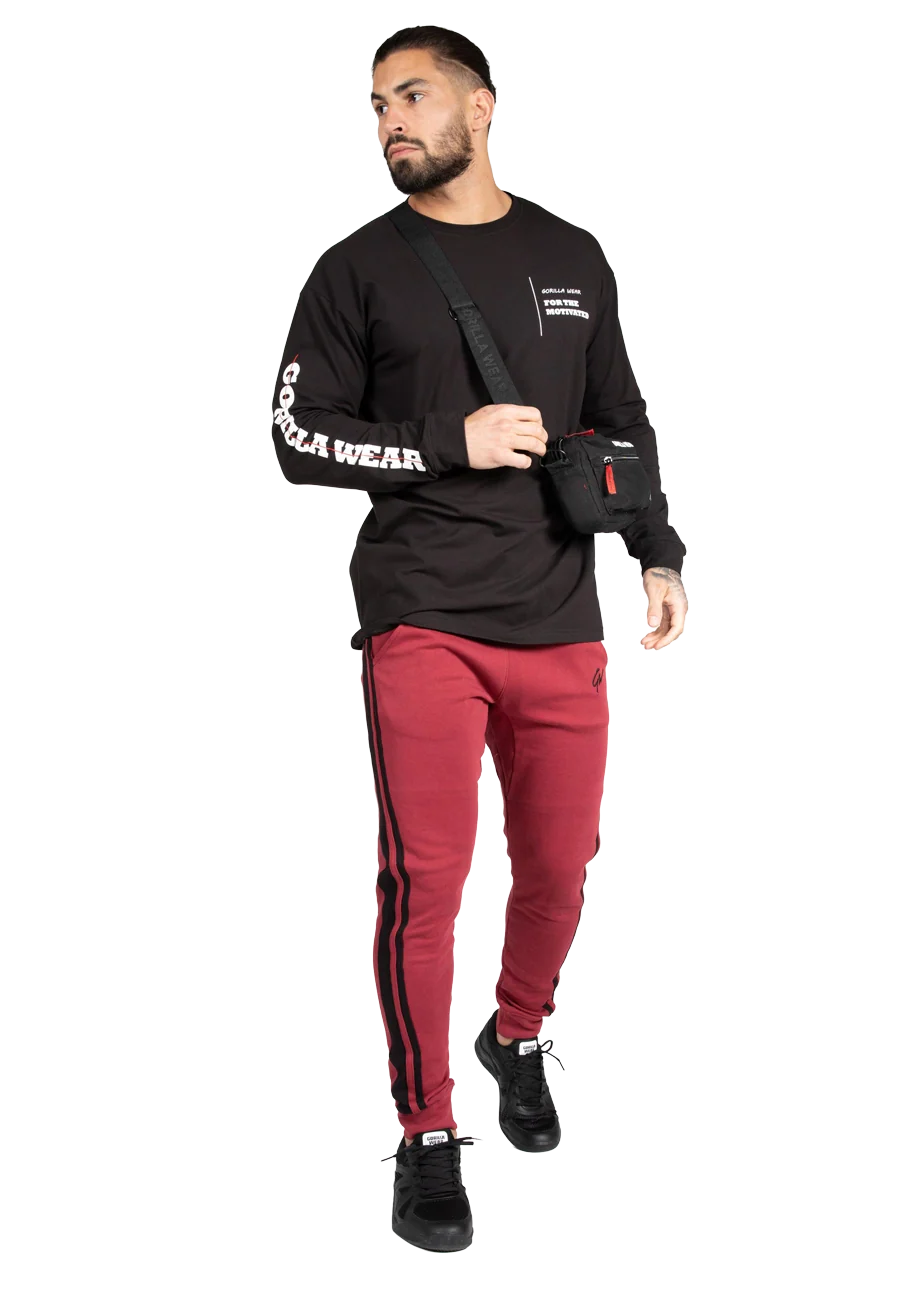 T-shirt manches longues oversize Boise Gorilla Wear homme - Noir, photographie 3