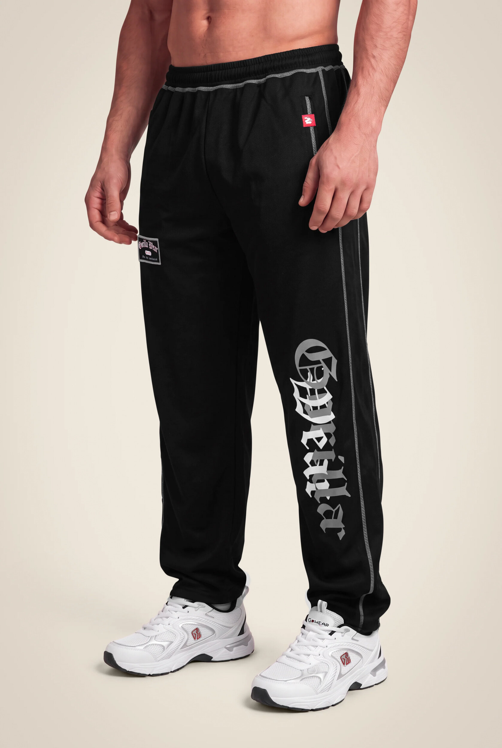 Pantalon mesh Marlow Gorilla Wear homme - Noir/Gris, photographie 1