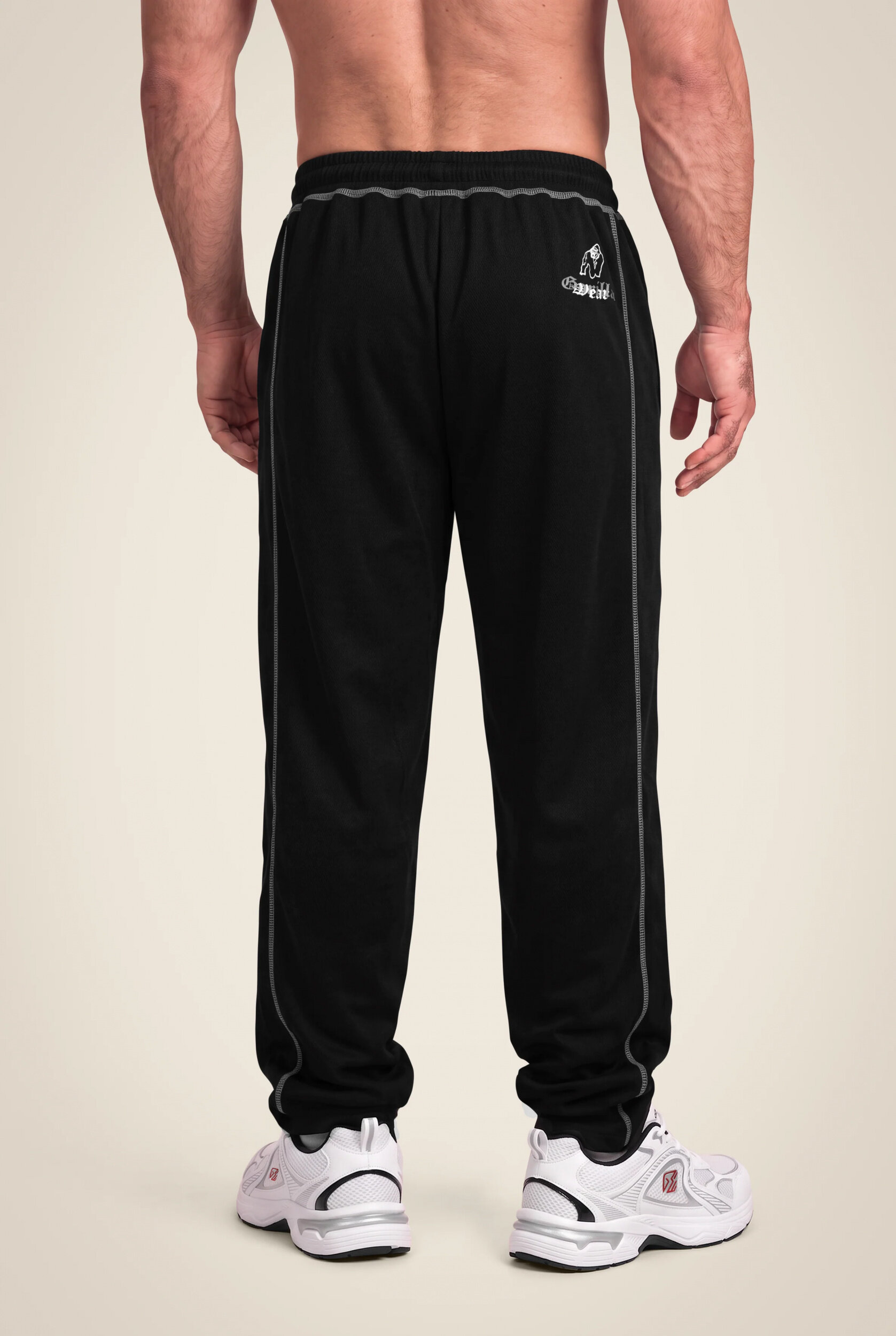 Pantalon mesh Marlow Gorilla Wear homme - Noir/Gris, photographie 2