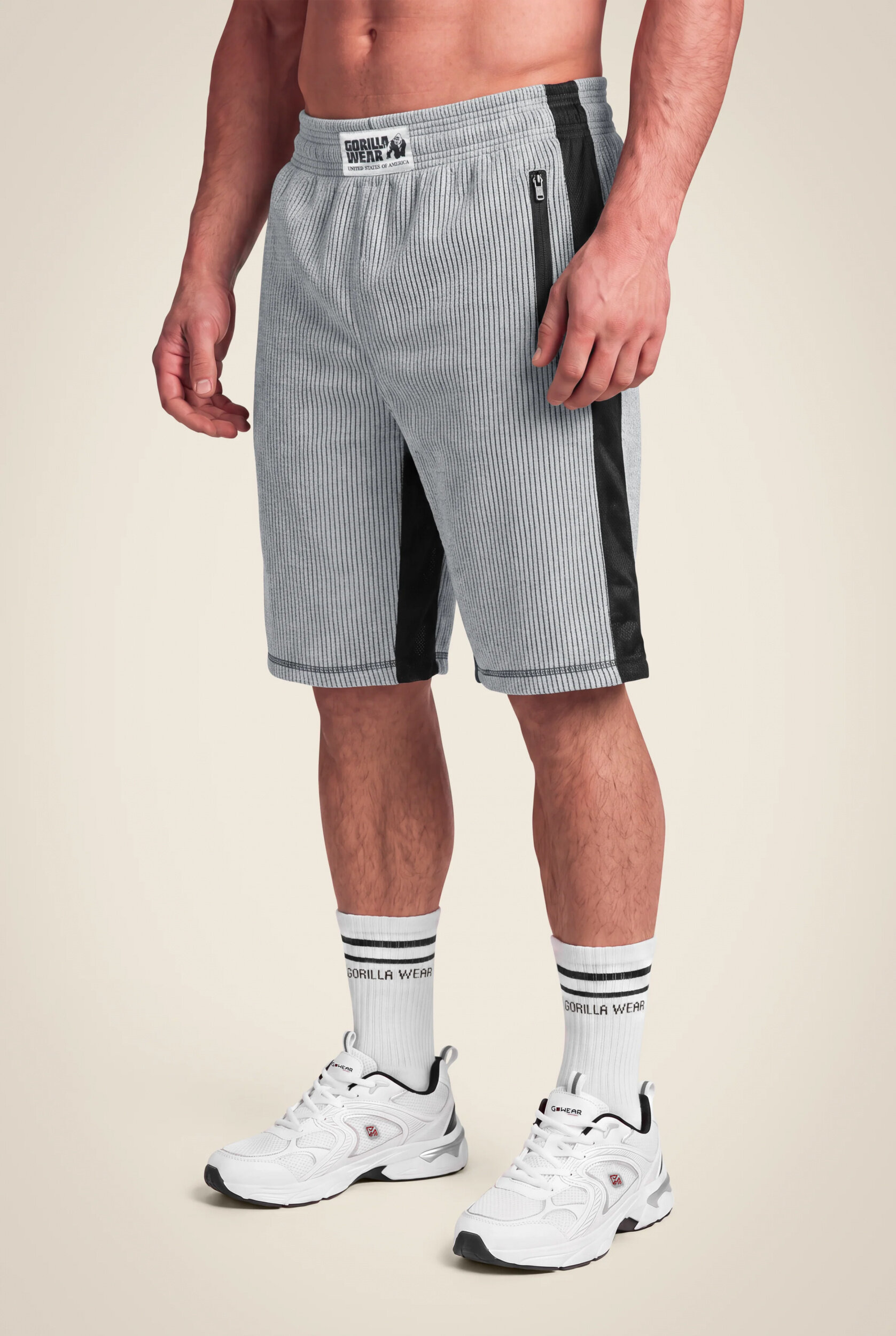 Short Old School Augustine Gorilla Wear homme - Gris, photographie 1