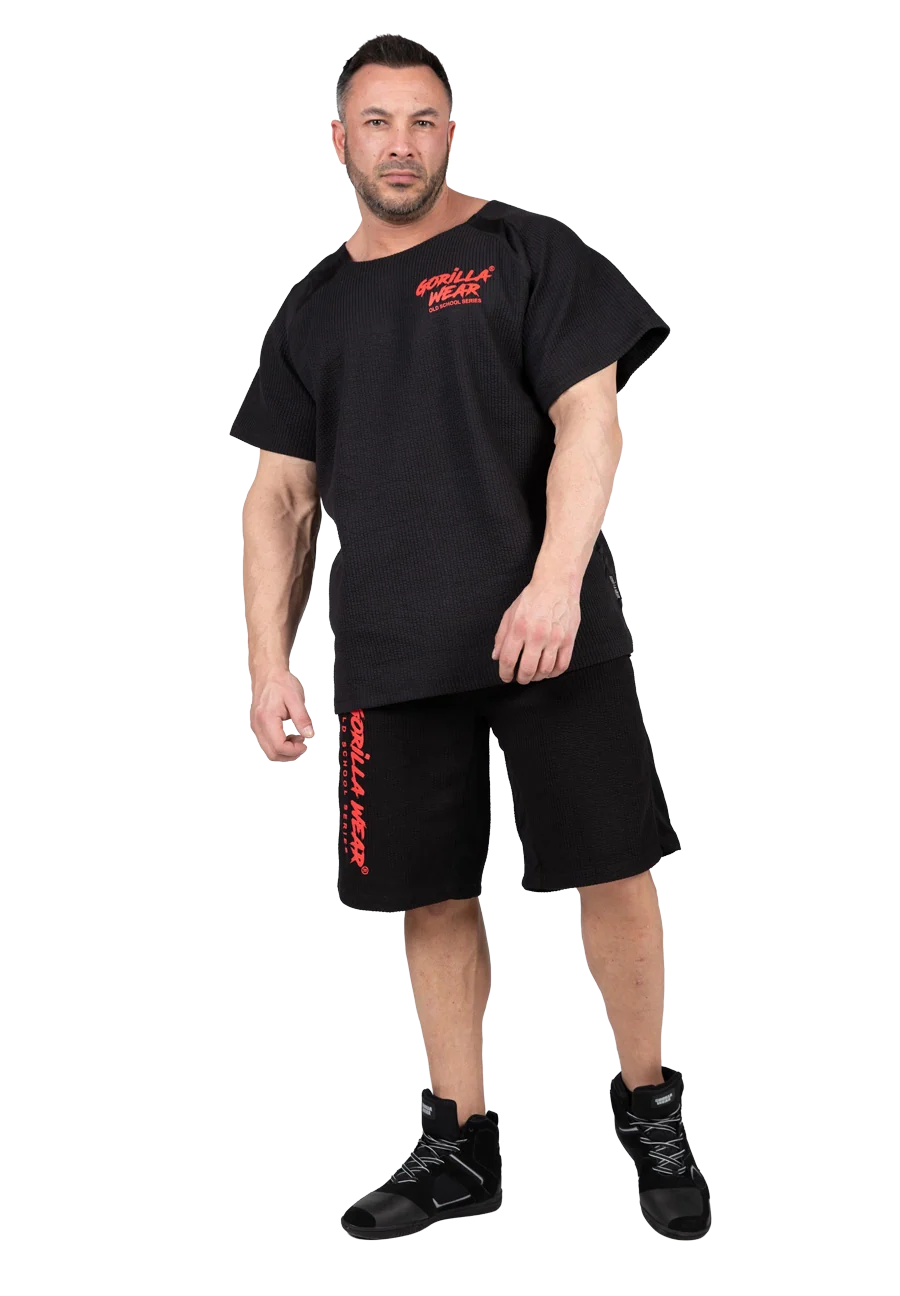 Short Old School Augustine Gorilla Wear homme - Noir/Rouge, photographie 4