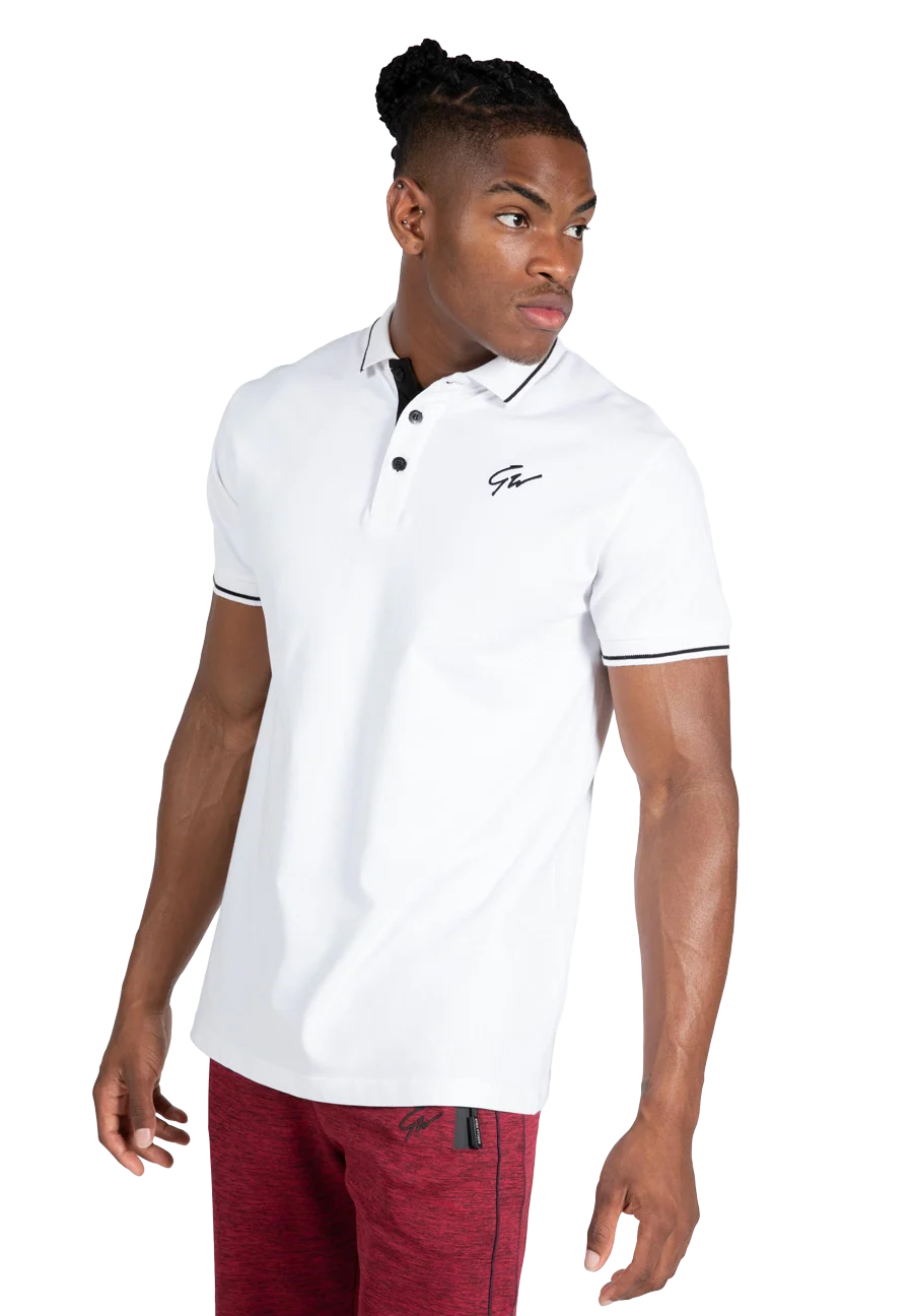 Polo Delano Gorilla Wear homme - Blanc/Noir, photographie 1