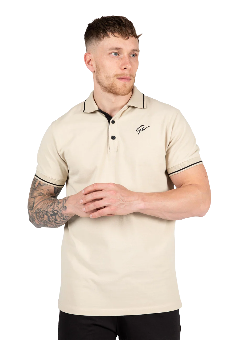Polo Delano Gorilla Wear homme - Beige/Noir, photographie 1