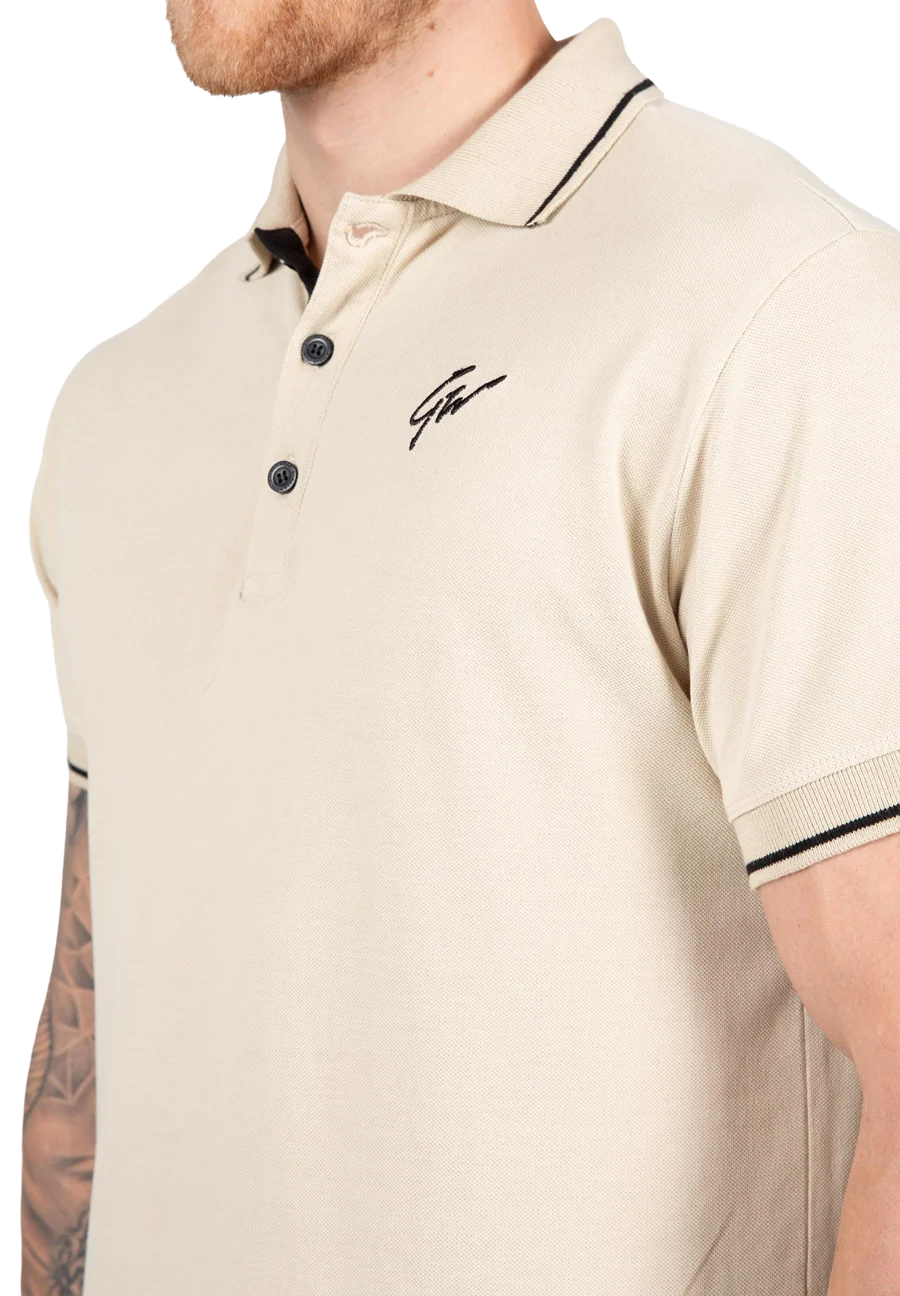 Polo Delano Gorilla Wear homme - Beige/Noir, photographie 4