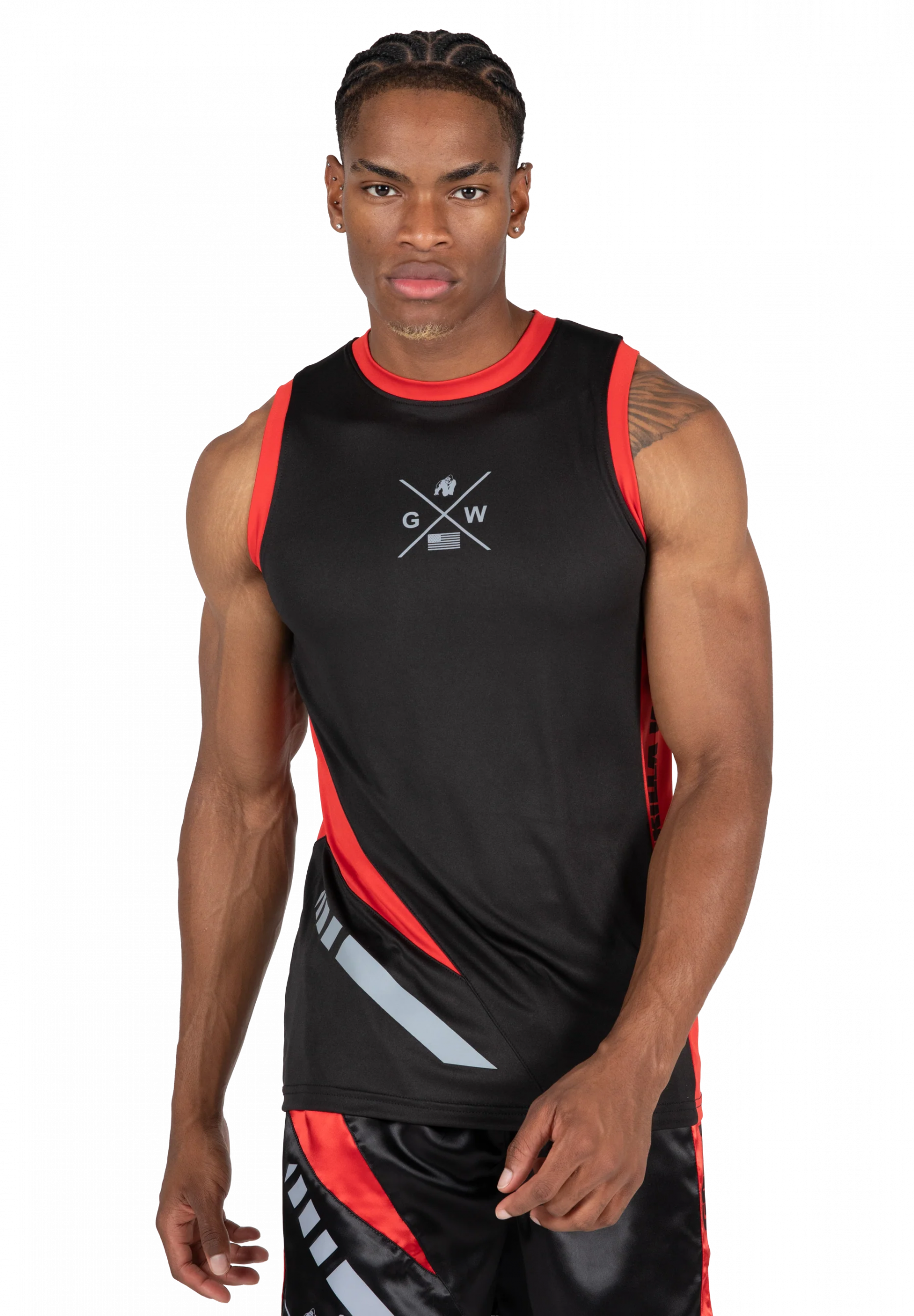 Débardeur Hornell Gorilla Wear homme - Noir/Rouge - photo officielle 1