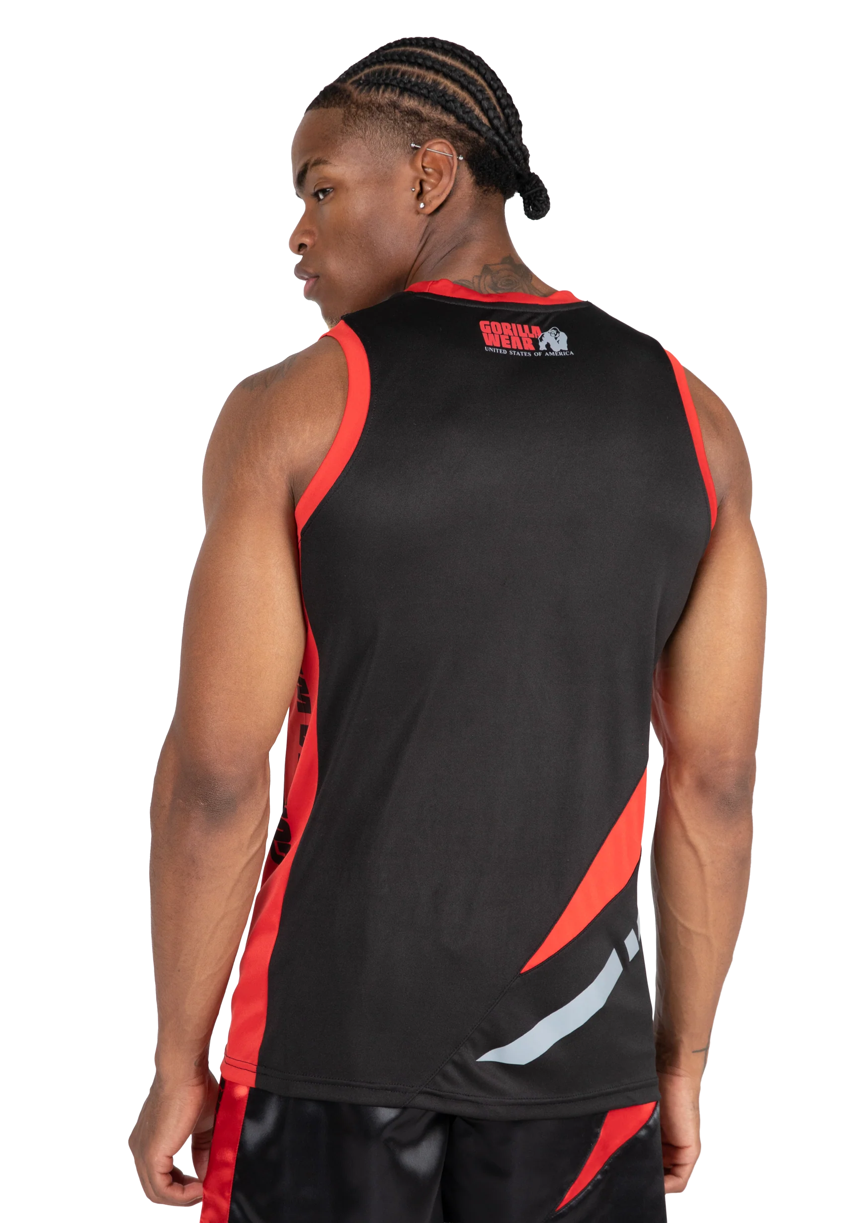 Débardeur Hornell Gorilla Wear homme - Noir/Rouge - photo officielle 3