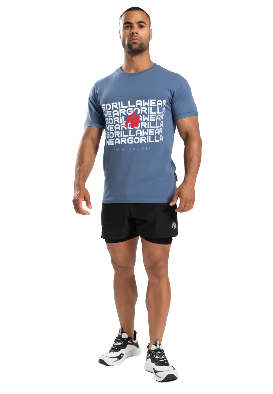 T-shirt Bradley Gorilla Wear homme - Bleu, visuel 3