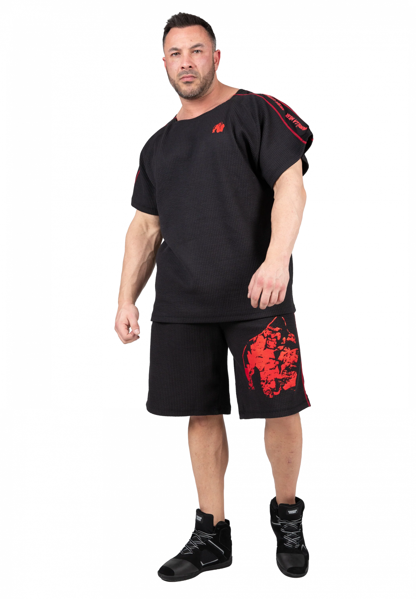 Short Old School Buffalo Gorilla Wear - Noir/Rouge vue 3