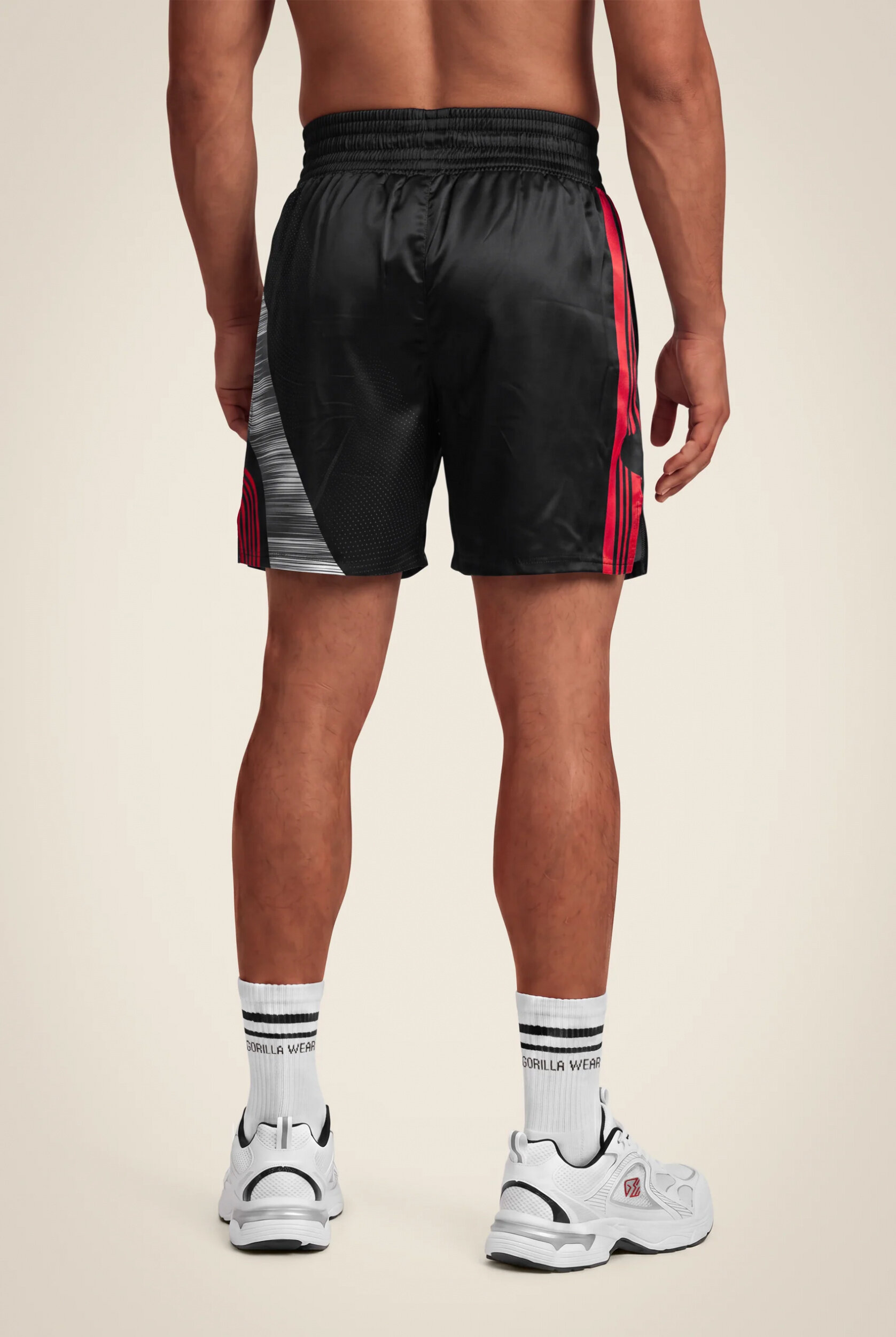 Short de boxe Clayton Gorilla Wear - Noir/Rouge, vue 2