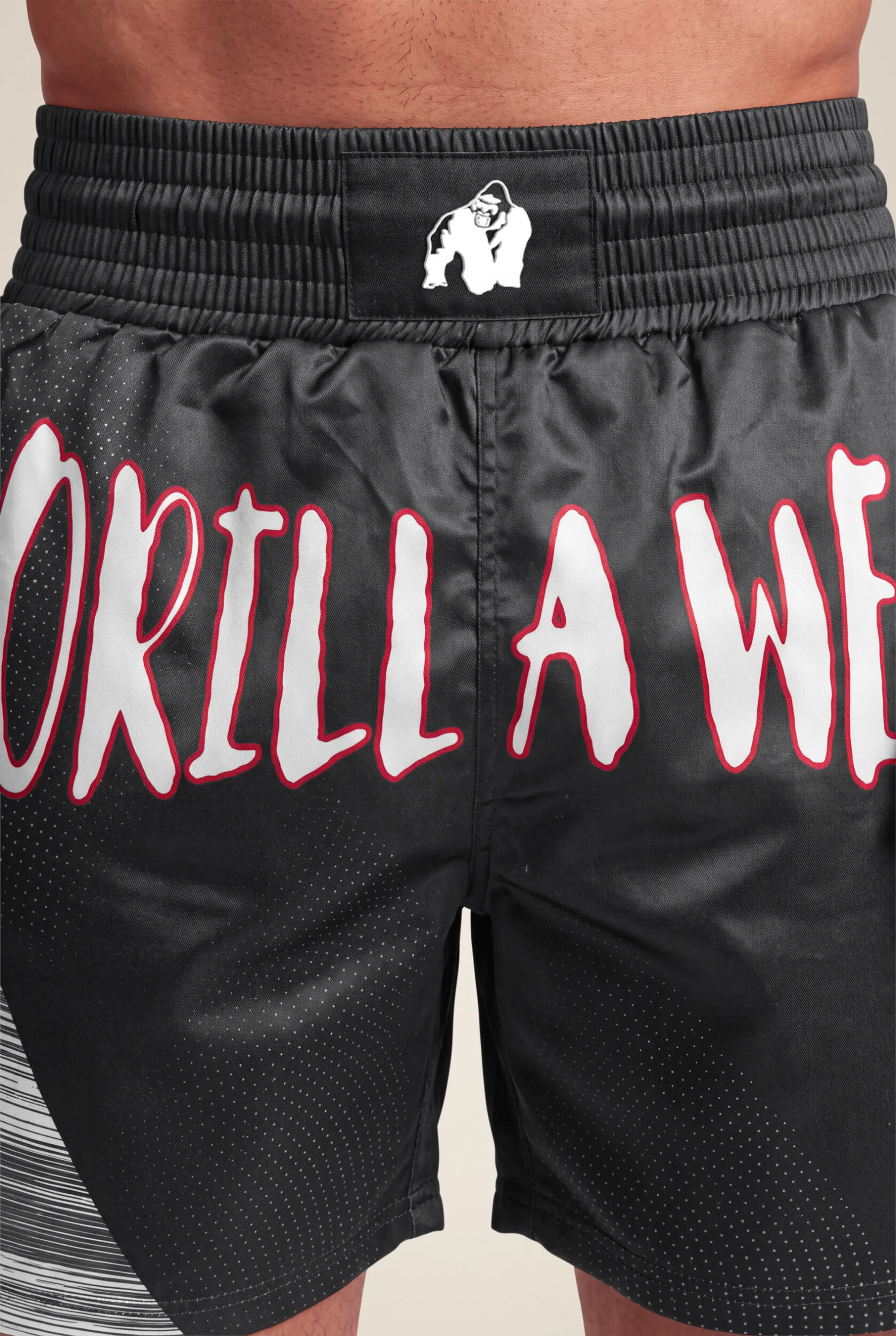 Short de boxe Clayton Gorilla Wear - Noir/Rouge, vue 5