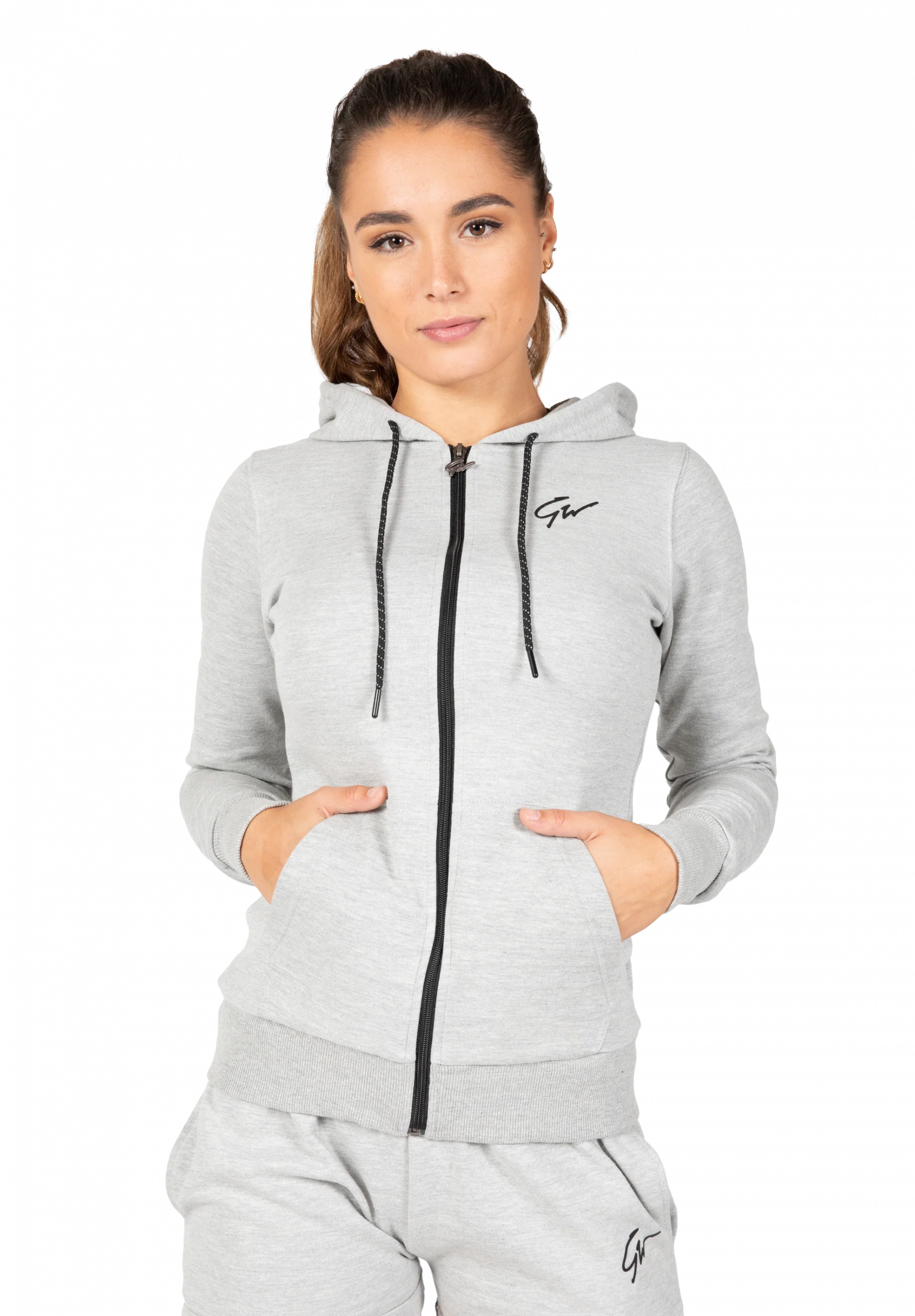 Sweat zippé Pixley Gorilla Wear femme - Gris - vue officielle 1