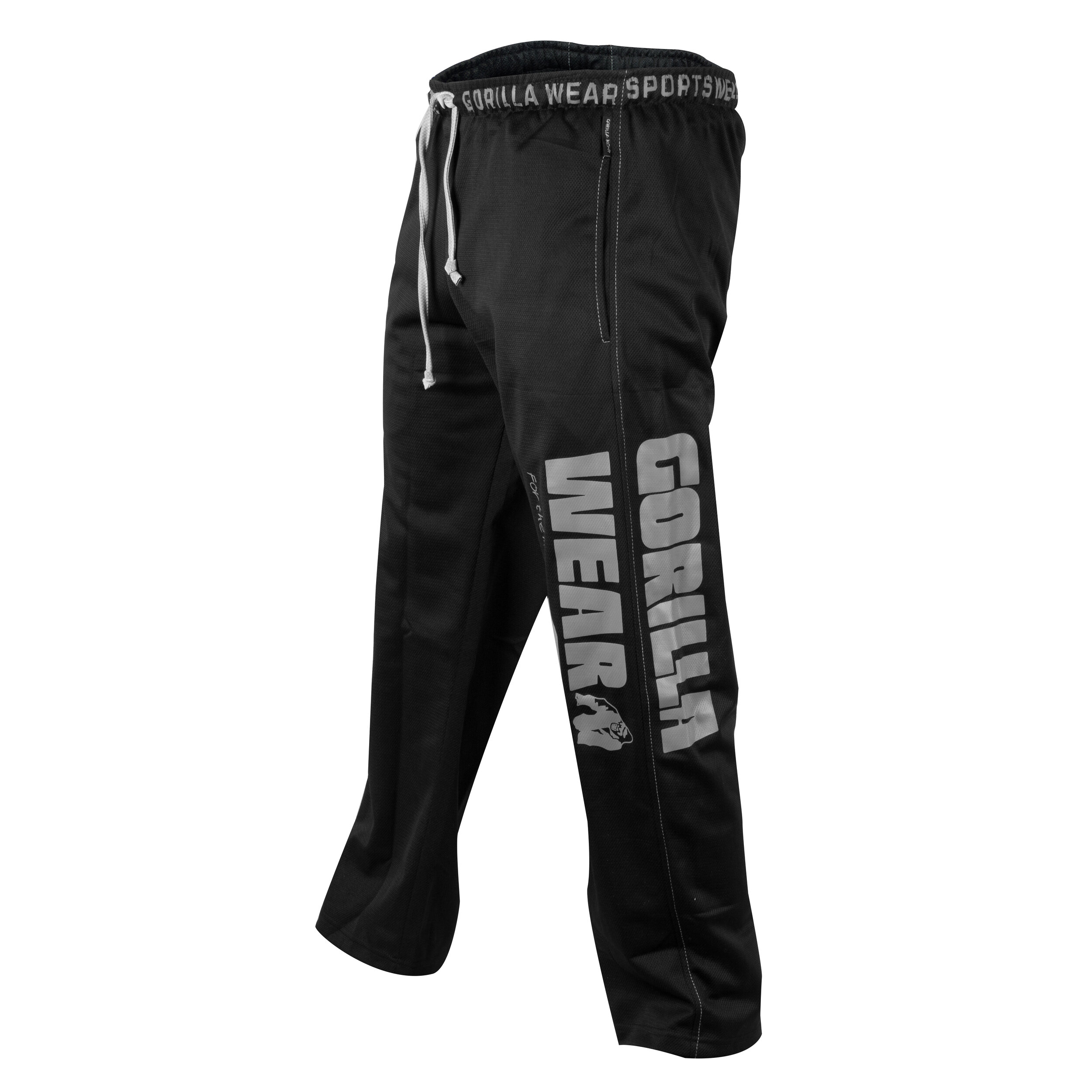 Pantalon Logo Mesh noir Gorilla Wear, vue de face