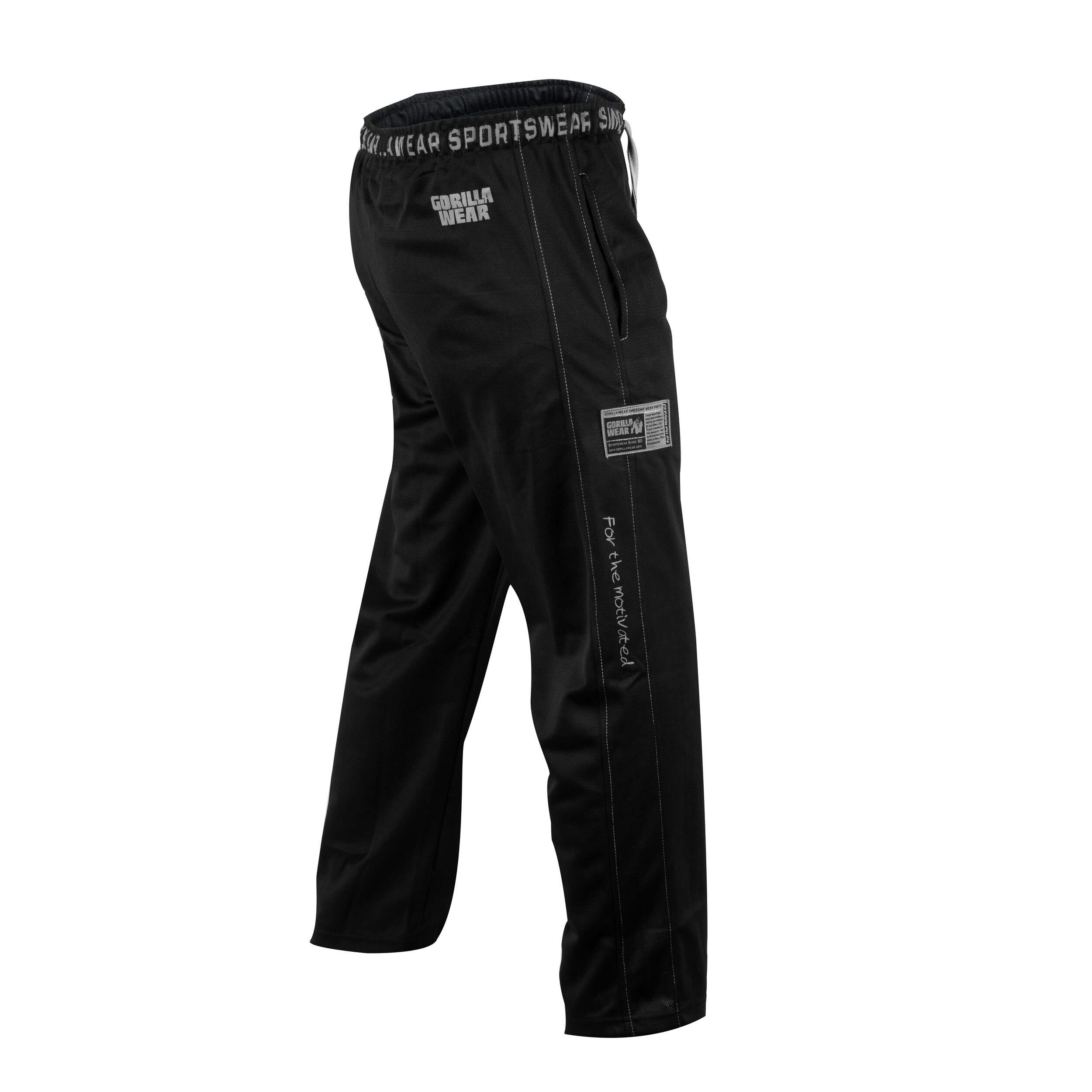 Pantalon Logo Mesh noir Gorilla Wear, vue arrière trois-quarts