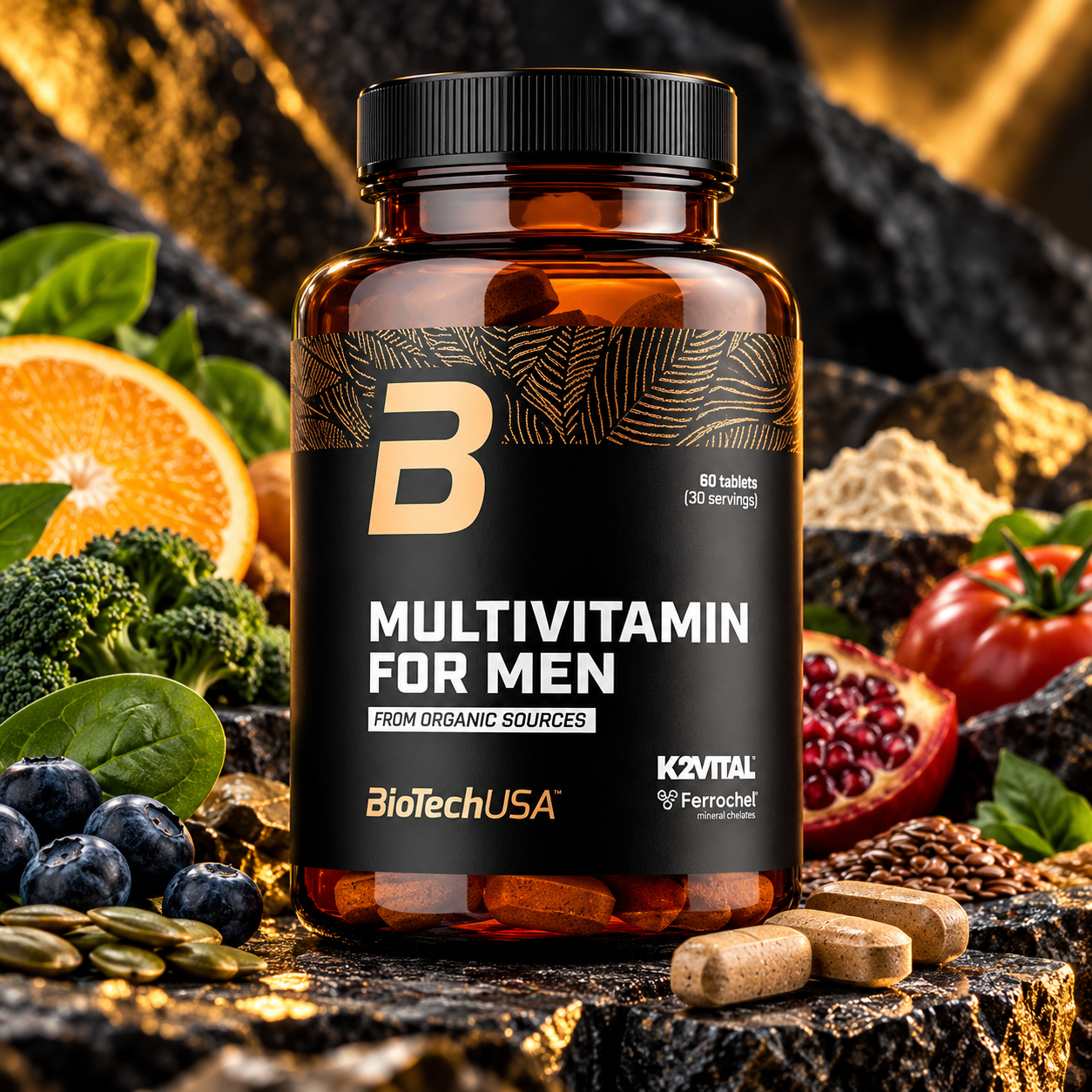 BioTech Multivitamin For Men Organic 60 Tablettes