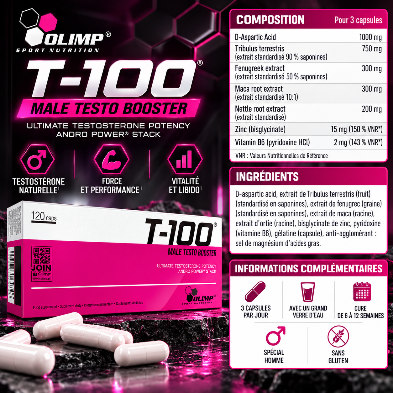 Olimp T-100 Mega 120 caps ingredients