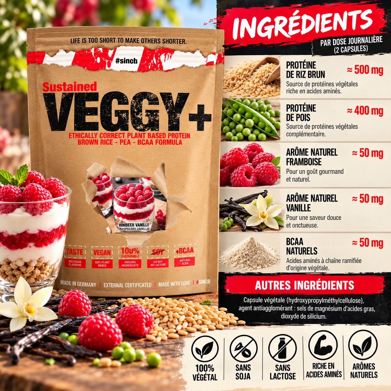 Sinob VEGGY + VEGAN PROTEIN 900G ingredients