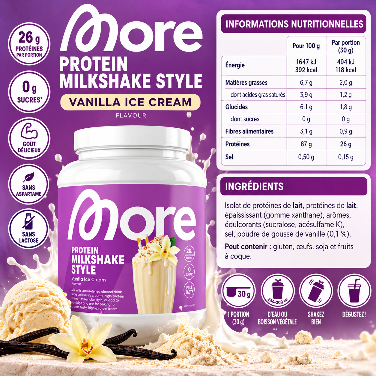 More Protein 360g ingredients