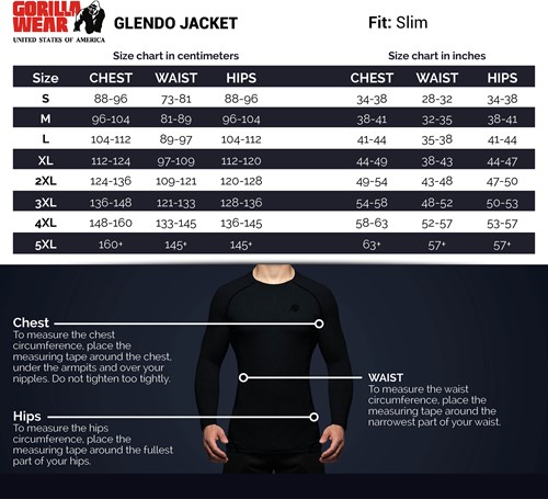 glendo-jacket-sizechart