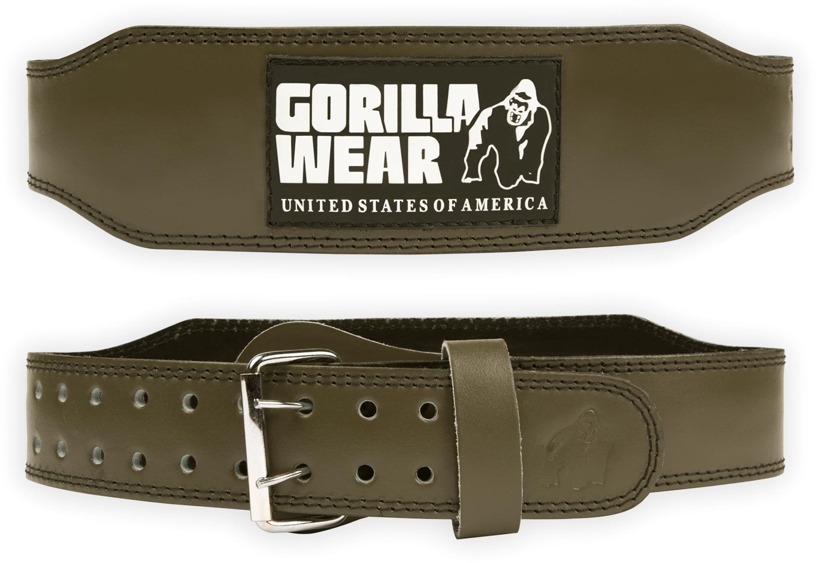 Padded Leather Belt Cuir Vert Gorilla Wear