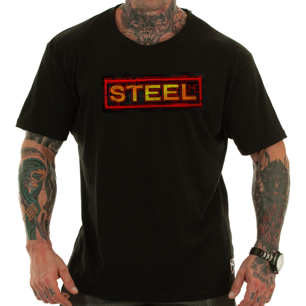 M4E STEEL T-shirt, black