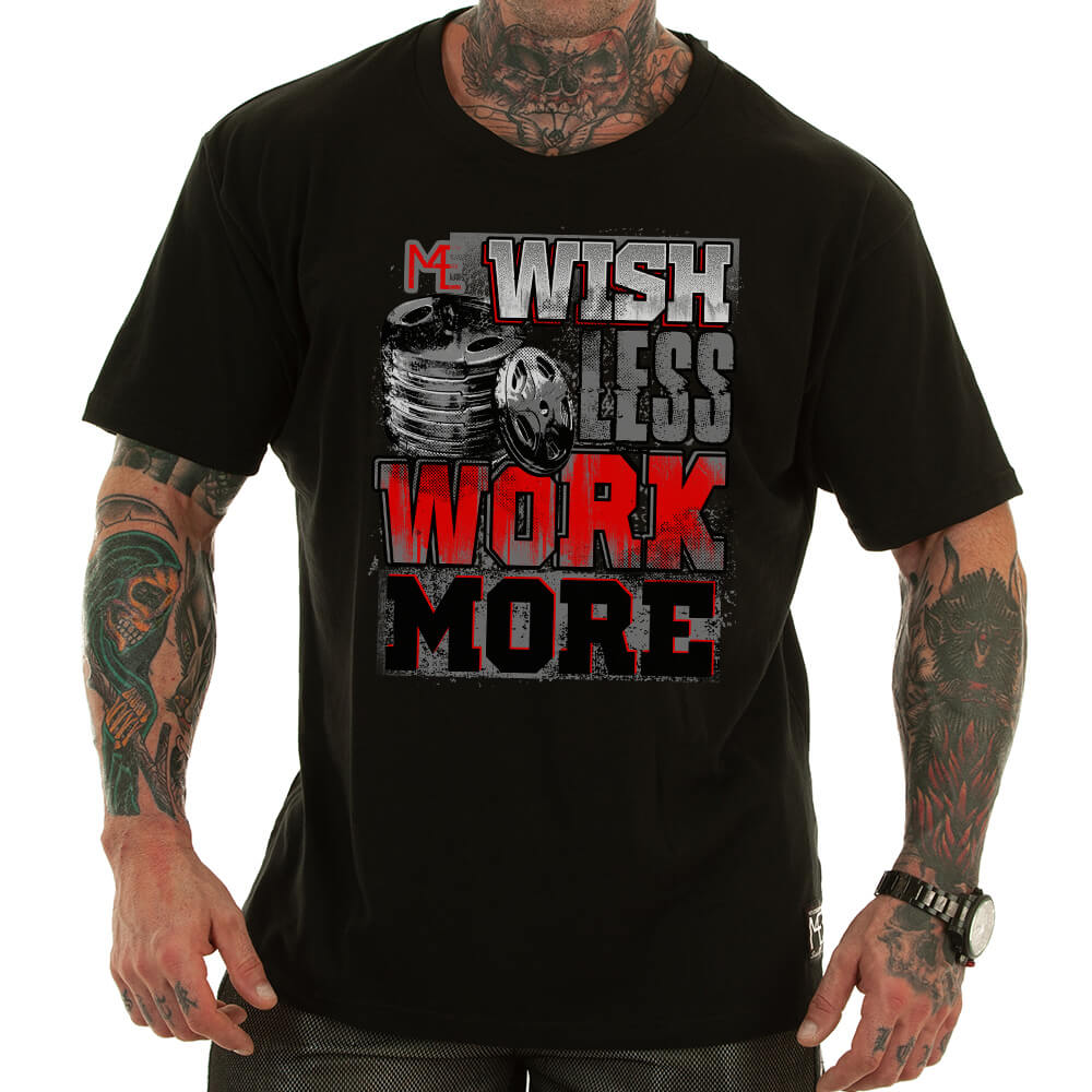 T-shirt M4E WISH LESS WORK MORE noir