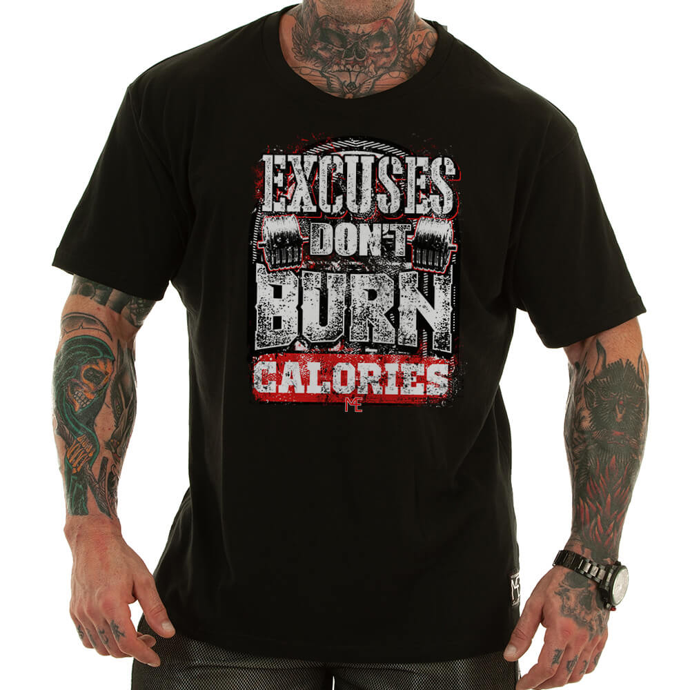 M4E EXCUSES DON’T BURN CALORIES T-shirt black