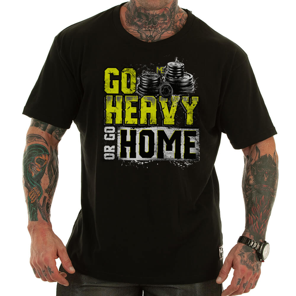 T-shirt M4E GO HEAVY OR GO HOME noir