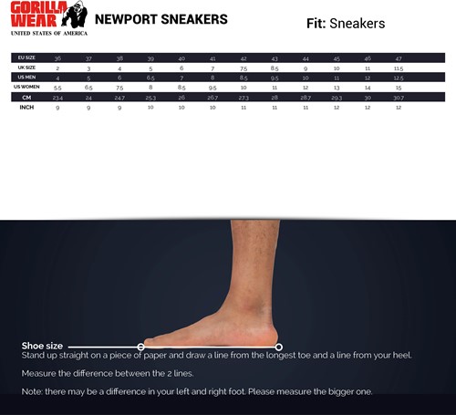 newport-sneakers-sizechart