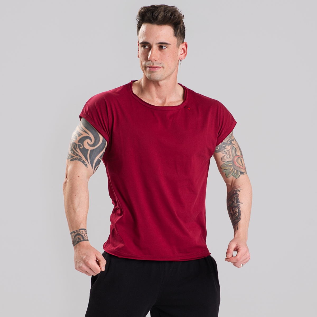 MNX Ripped T-shirt Athletic bordeaux