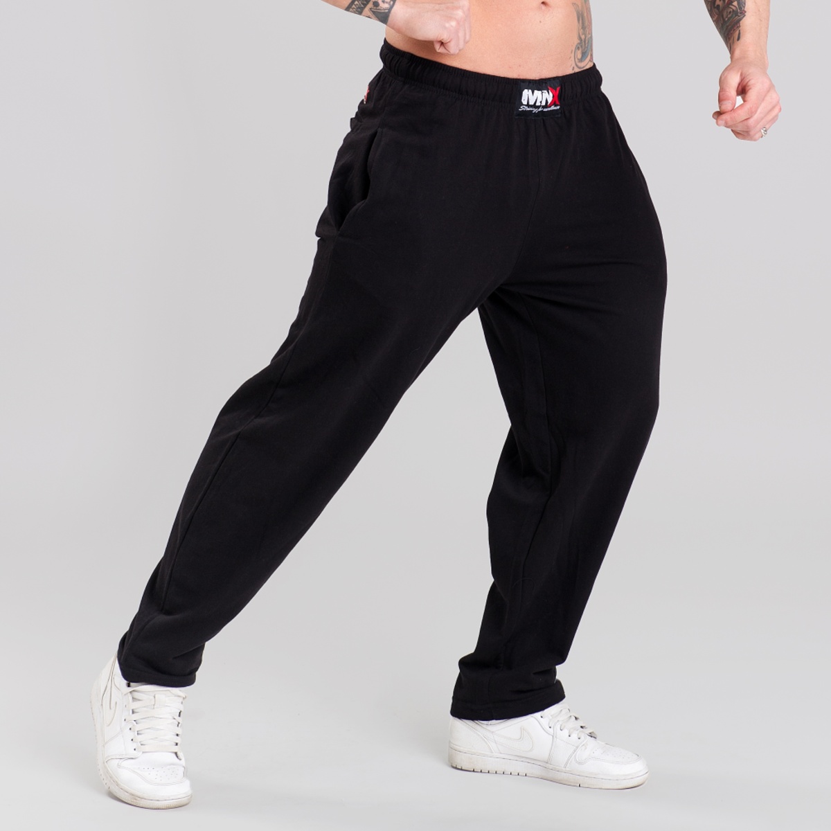 Pantalon en coton MNX Bodybuilding Basic noir