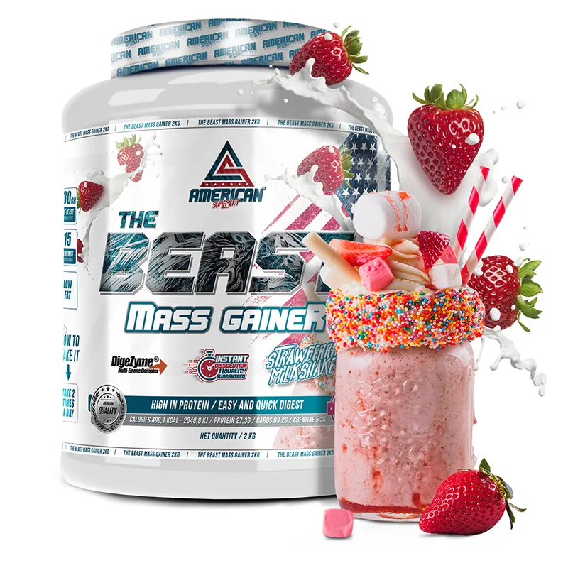 PRODUCTO-THE-BEAST-MASS-GAINER-2KG-FRESA-AMERICAN-SUPLEMENT