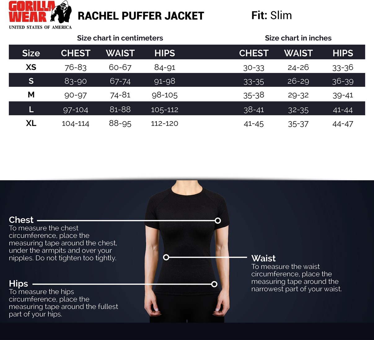 rachel-puffer-jacket-sizechart