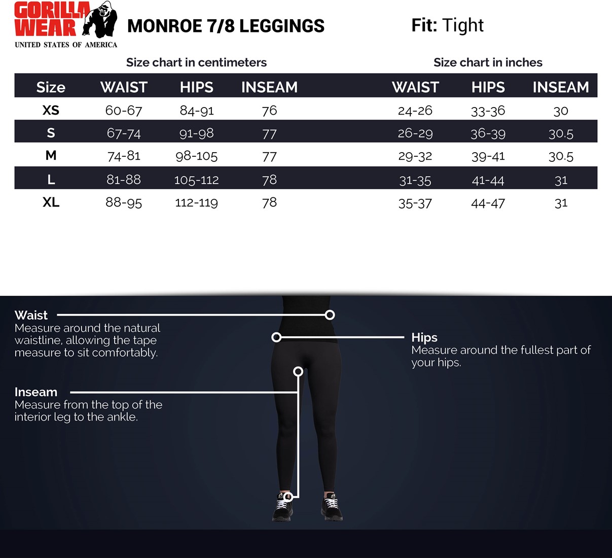 monroe-7-8-leggings-sizechart